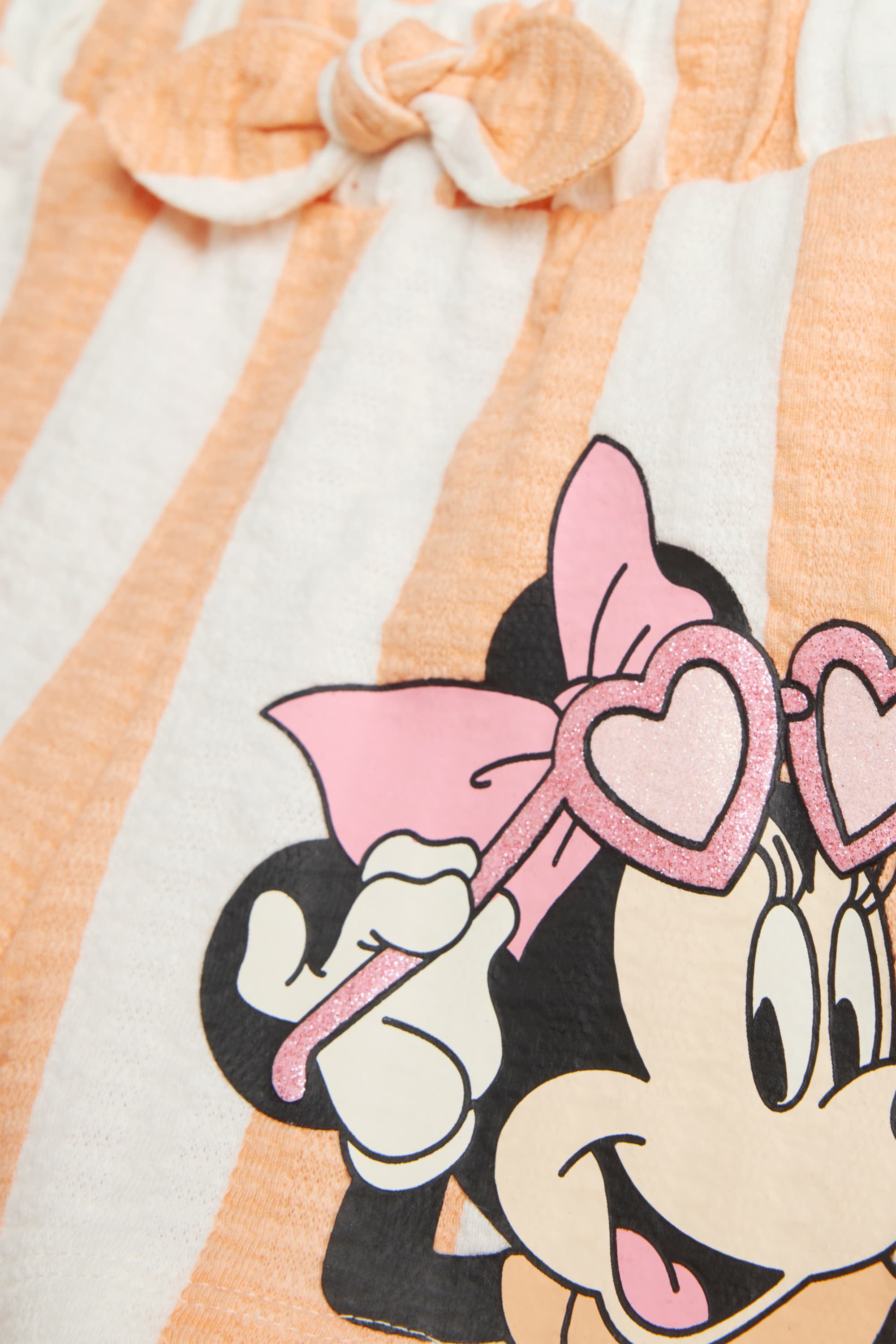 Minnie Mouse - shorts - shiny - striped white / orange