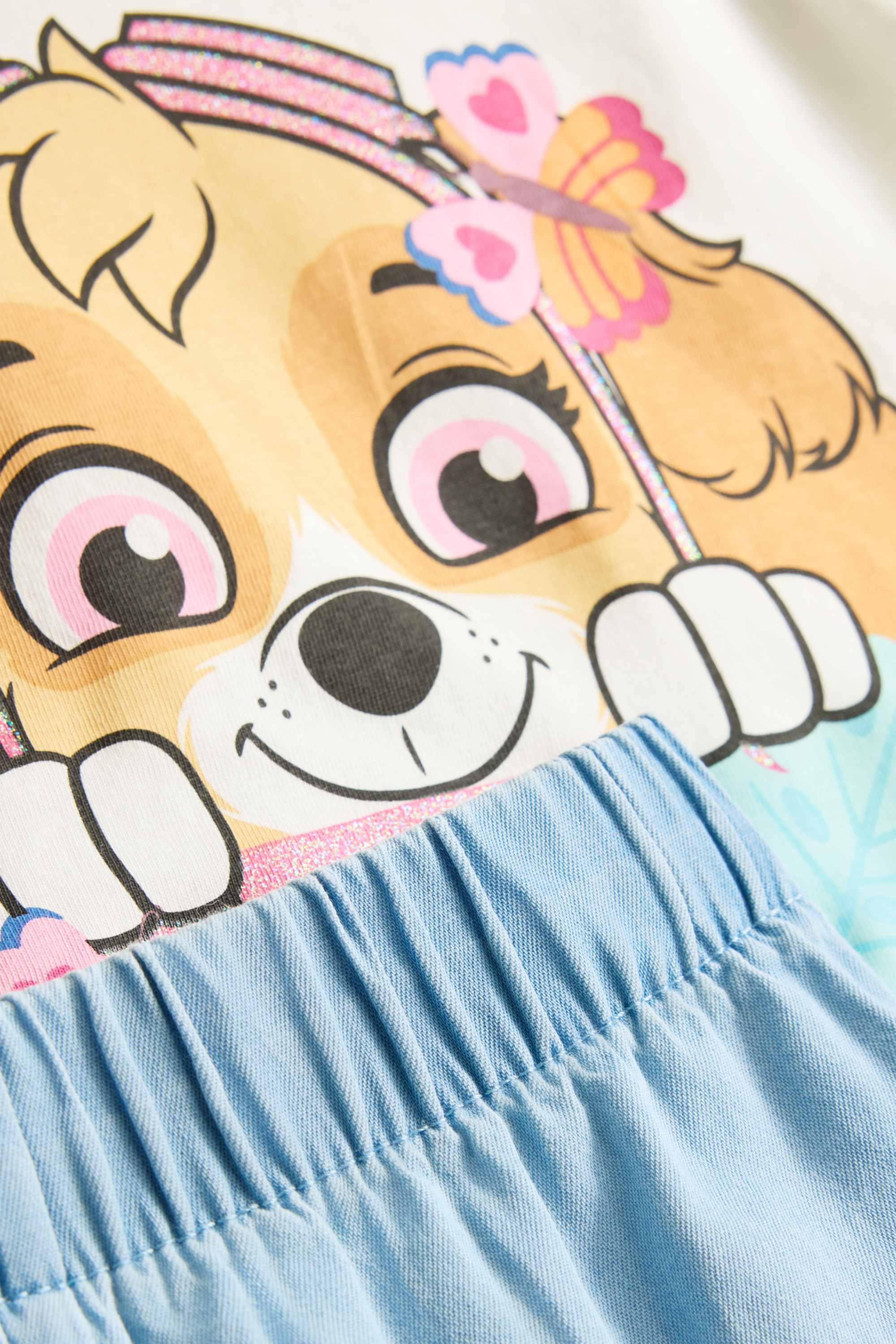PAW Patrol - Skye - set - short sleeve T-shirt and shorts - 2 piece blue / white