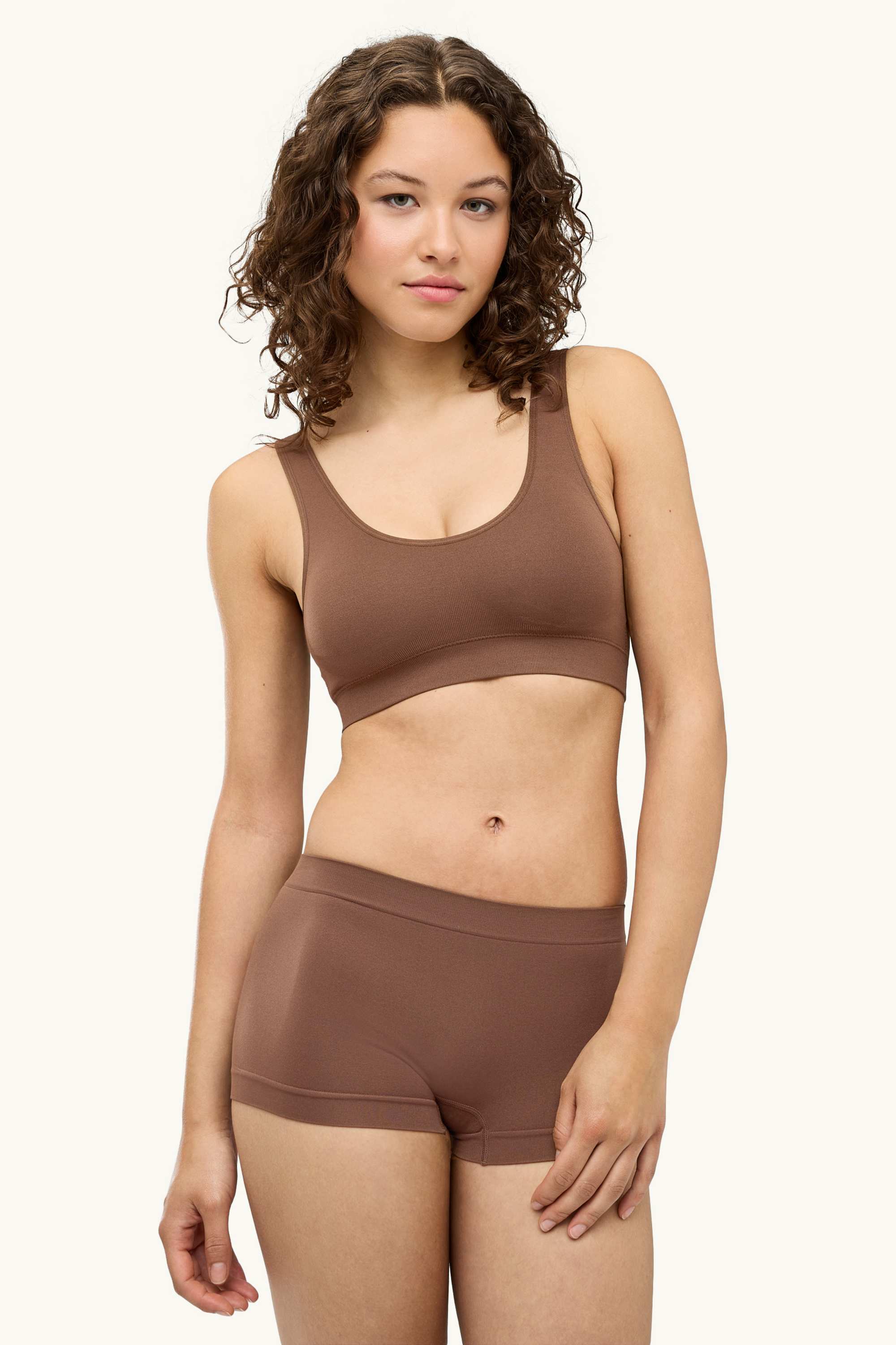 Bralette - padded - seamless brown