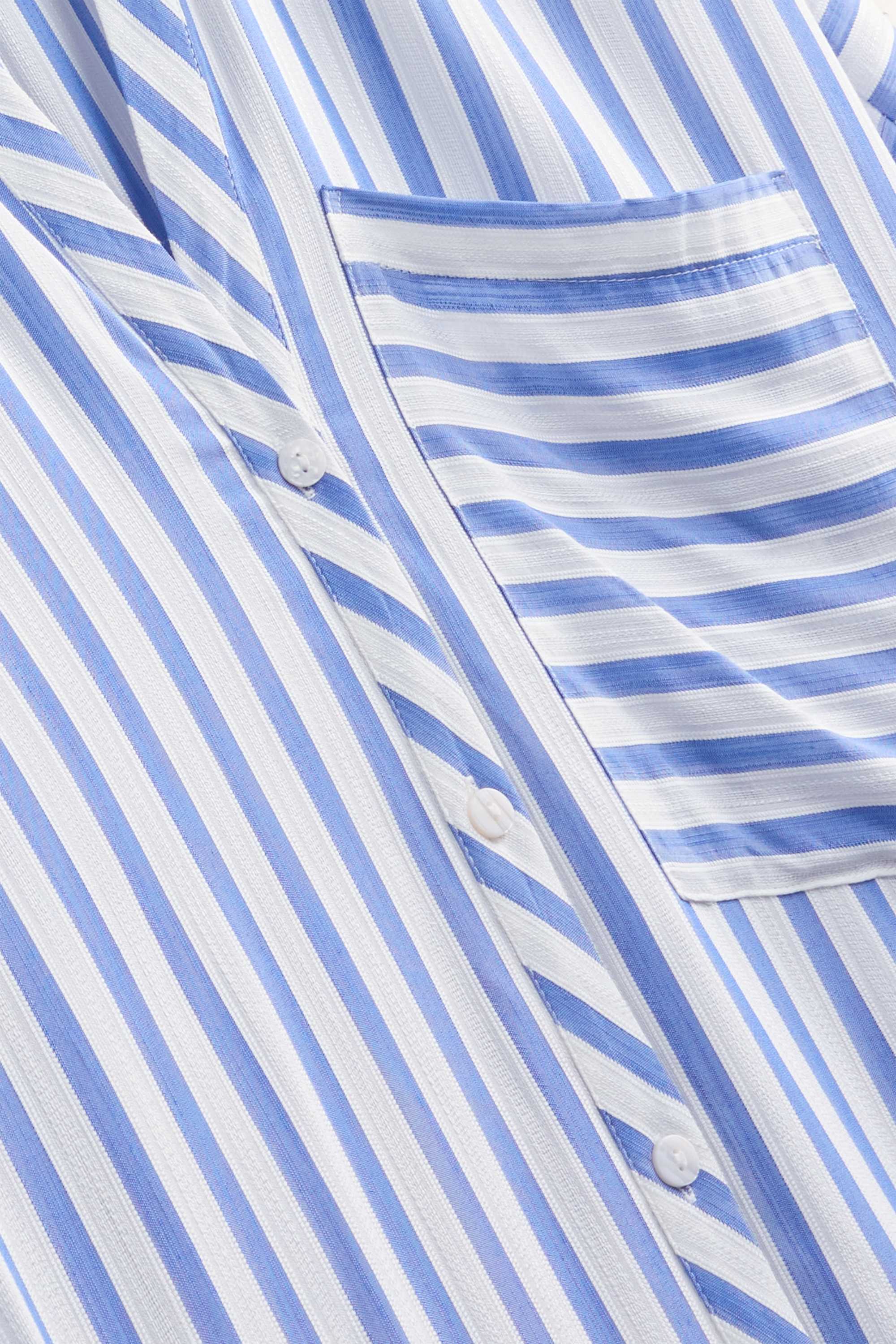 Shirt dress - straight fit - striped blue / white