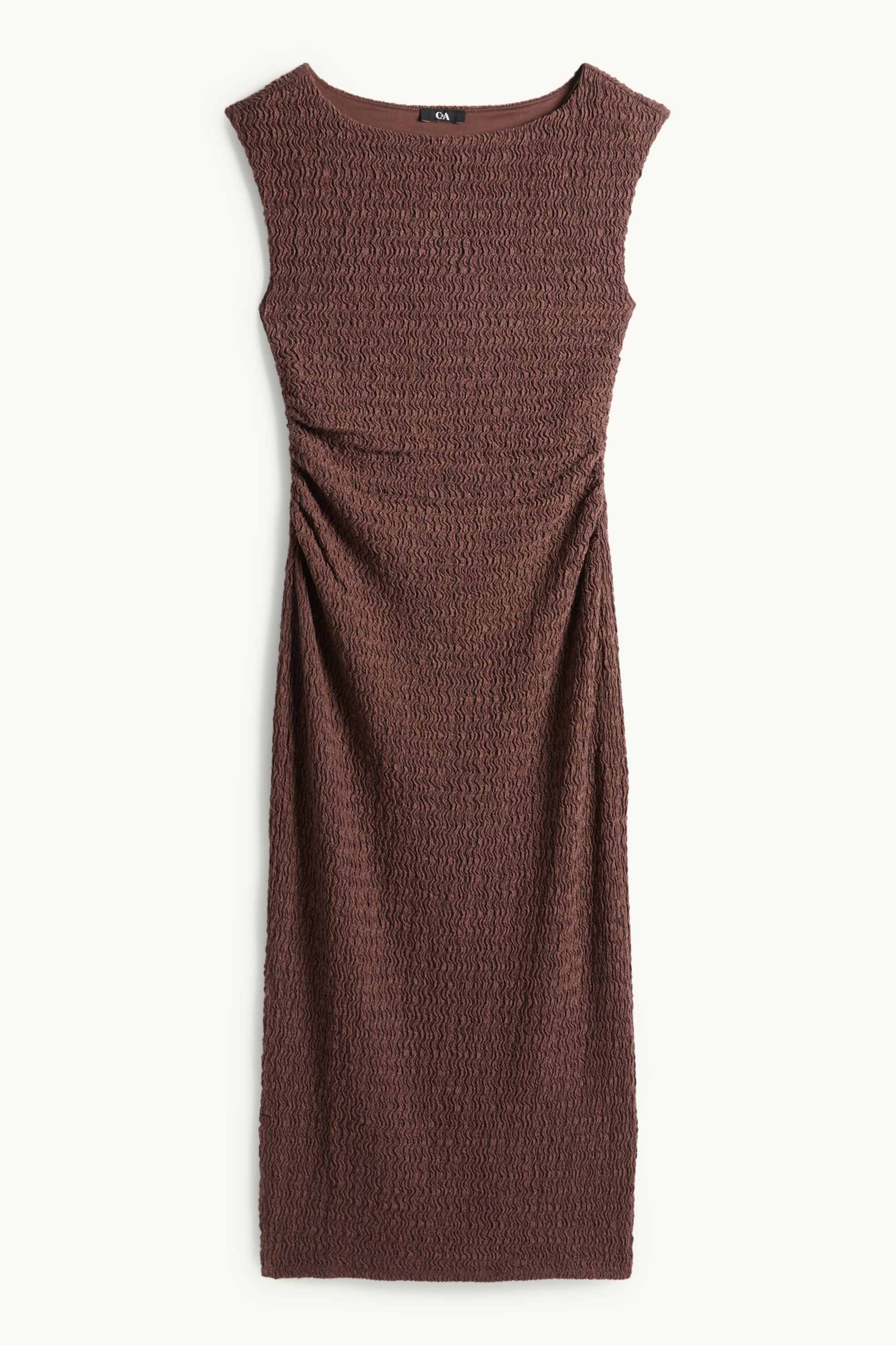 Bodycon dress - textured brown