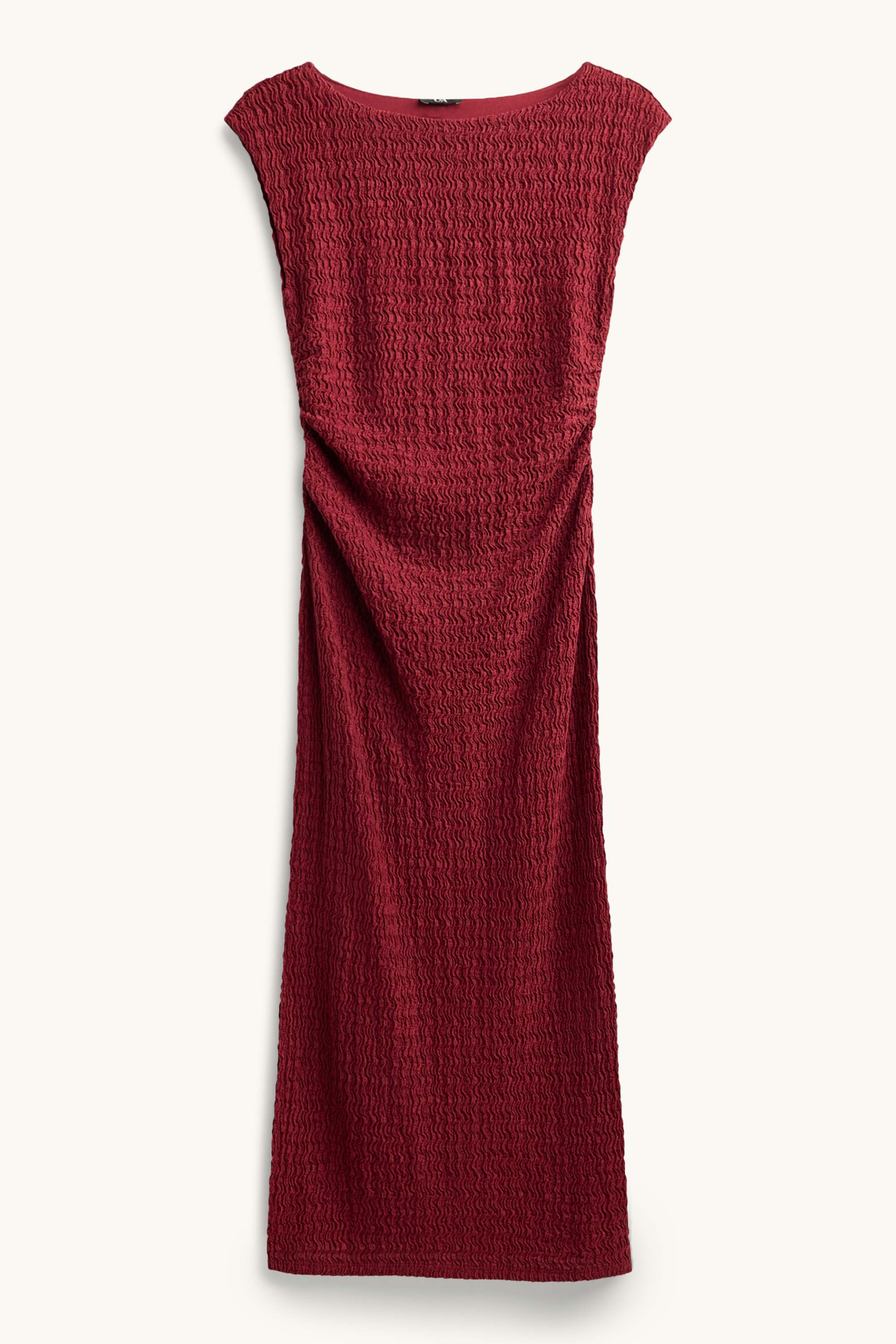 Bodycon dress - textured dark red
