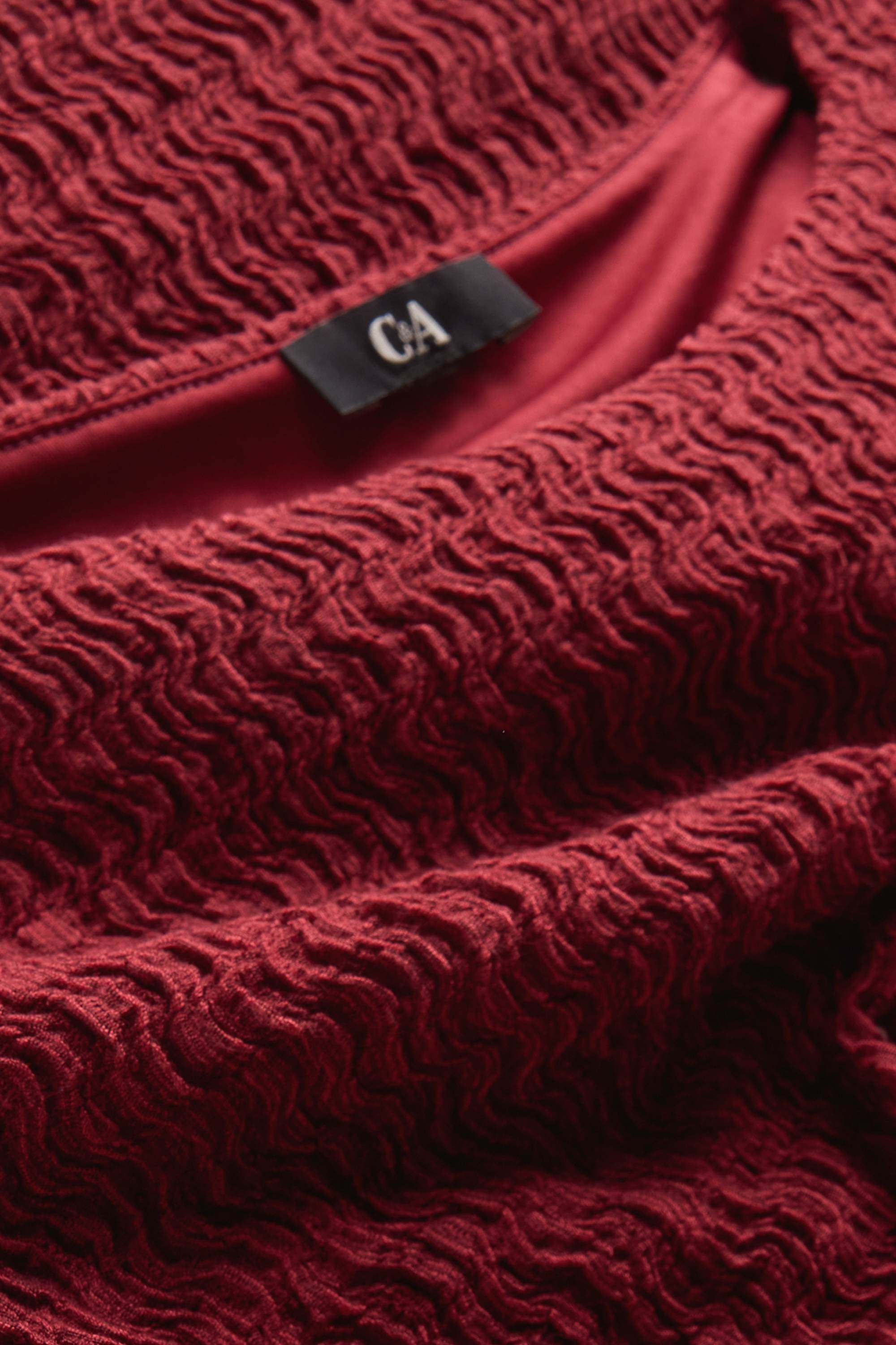 Bodycon dress - textured dark red