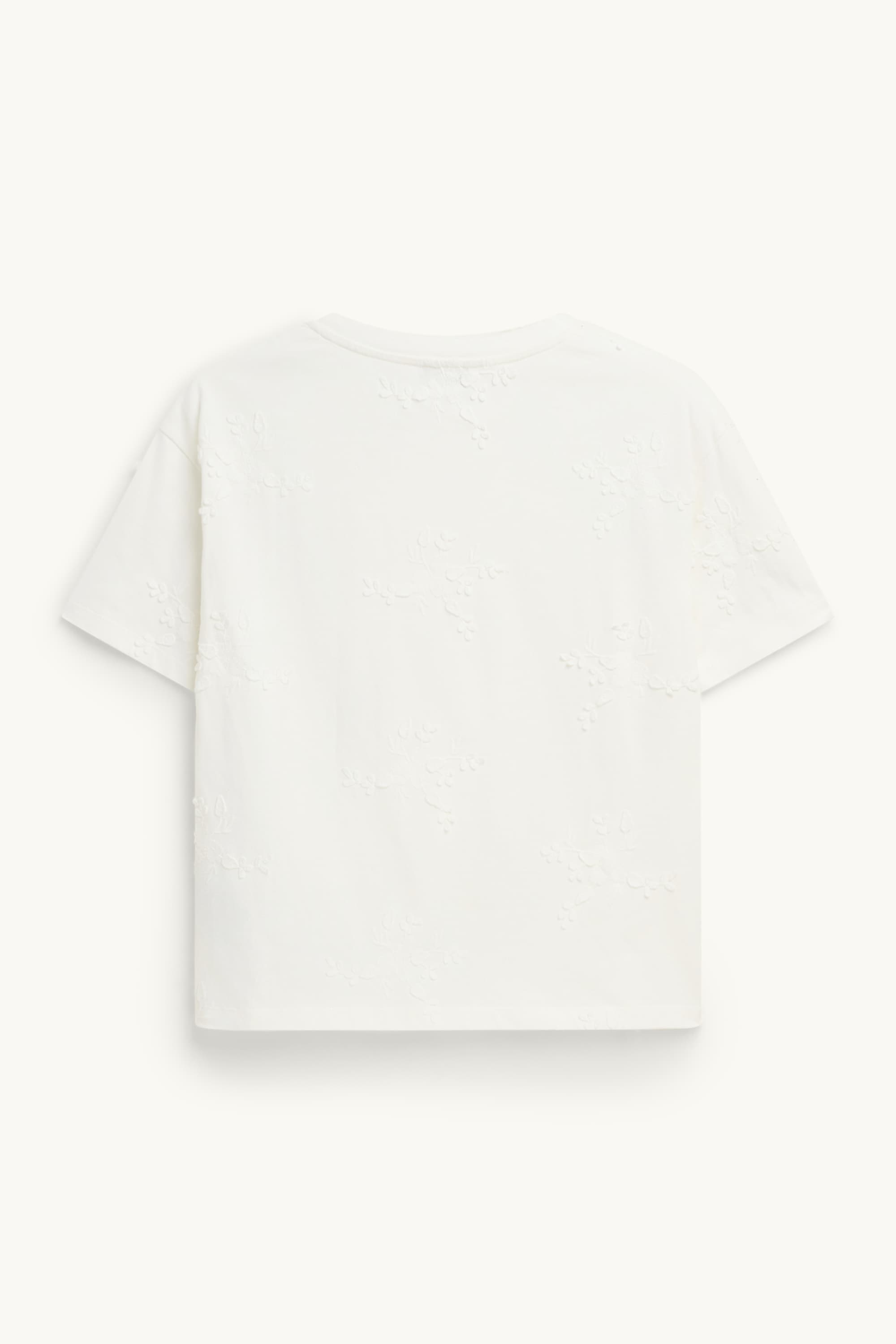 T-shirt - regular fit - embroidered - floral white