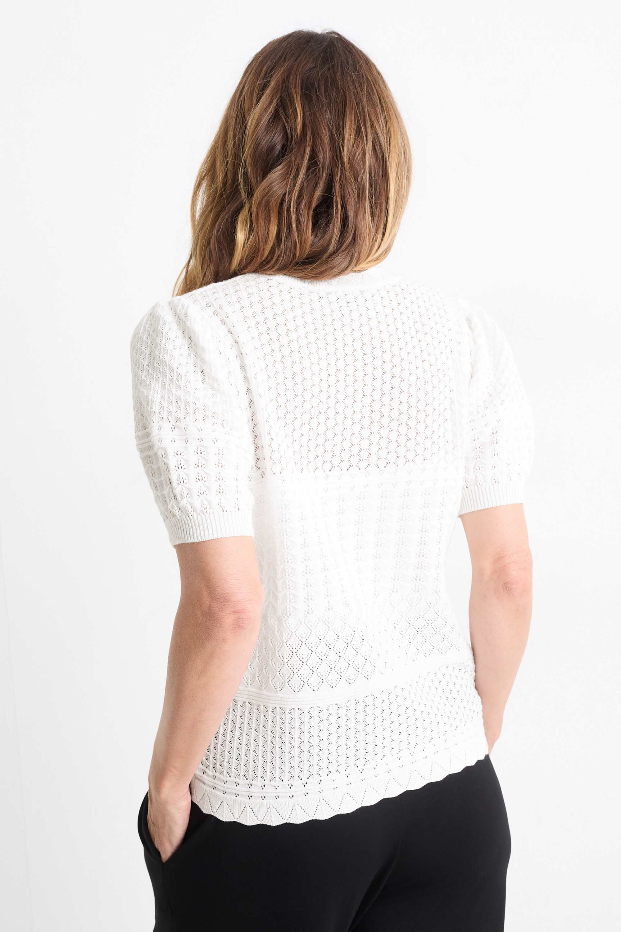 Cardigan - textured white