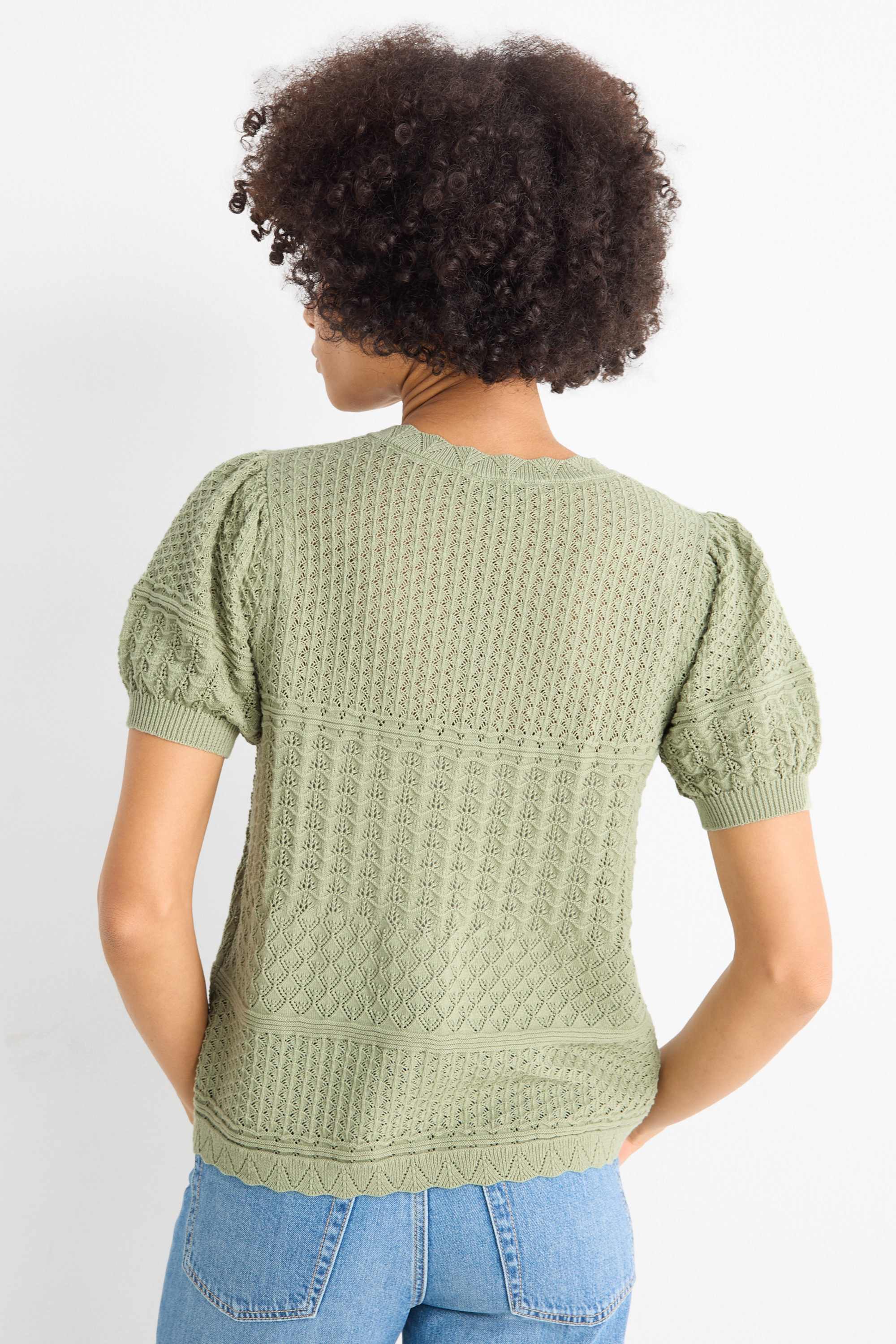 Cardigan - textured green