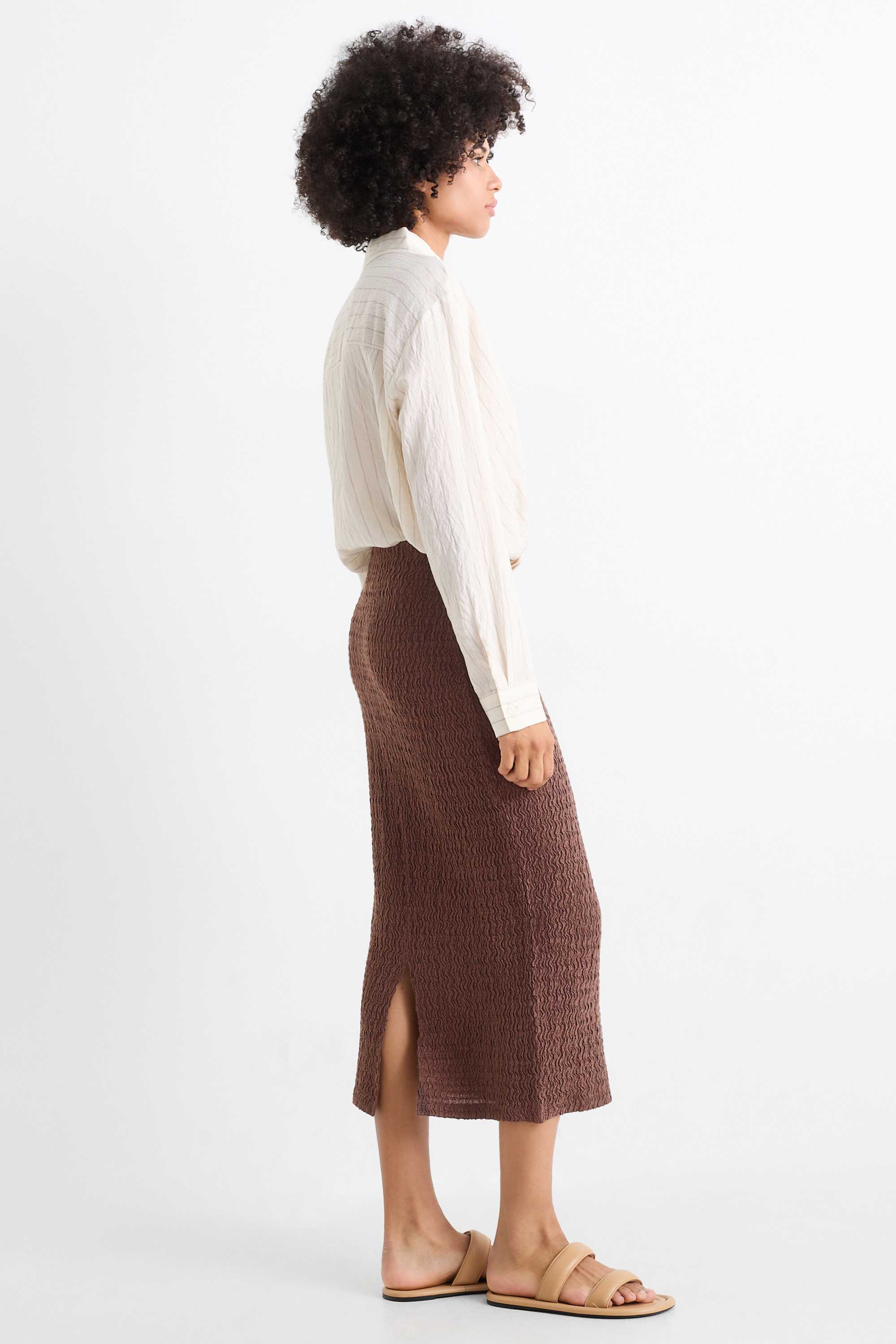 Skirt - textured brown