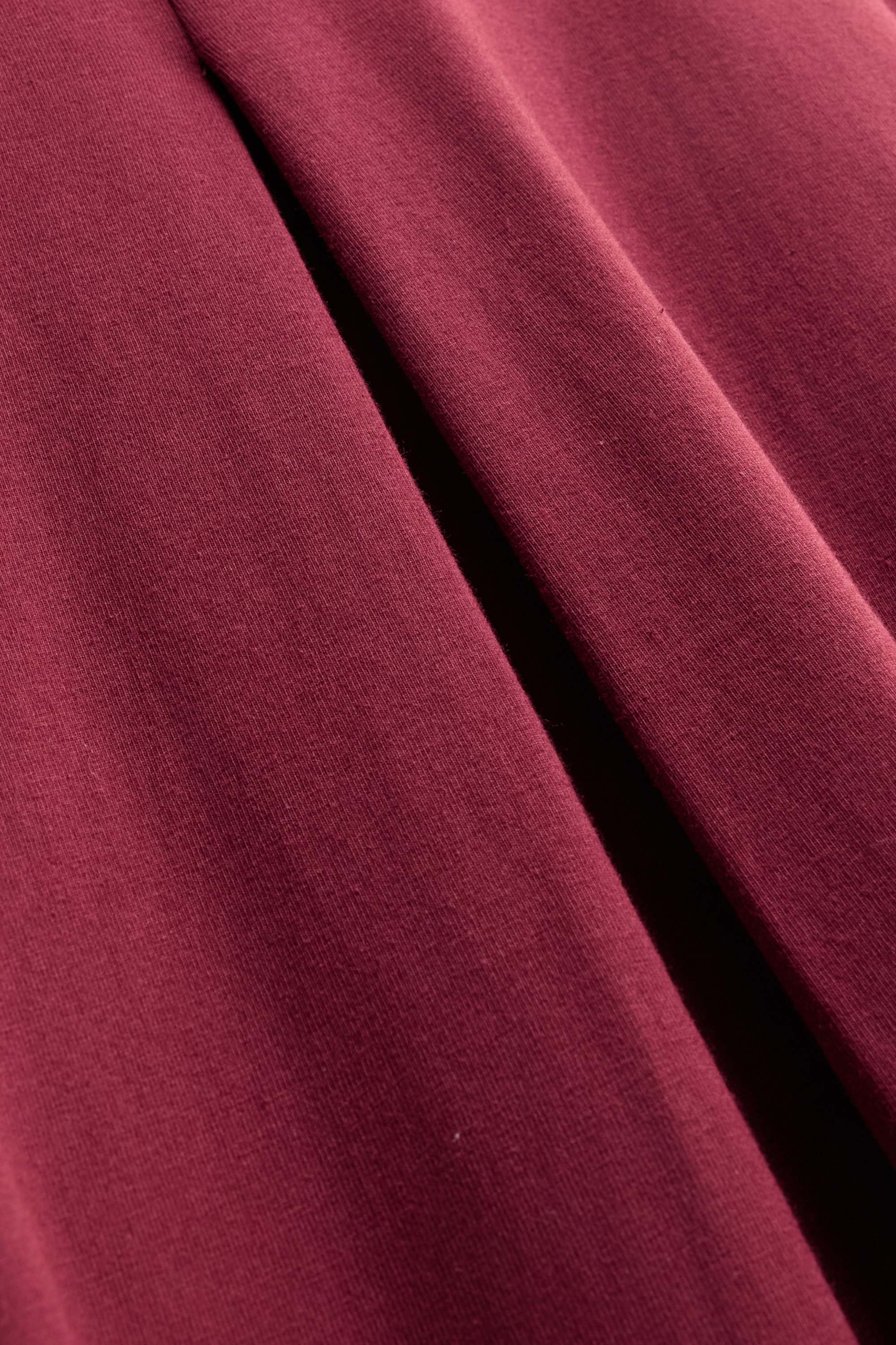 V-neck A-line dress dark red