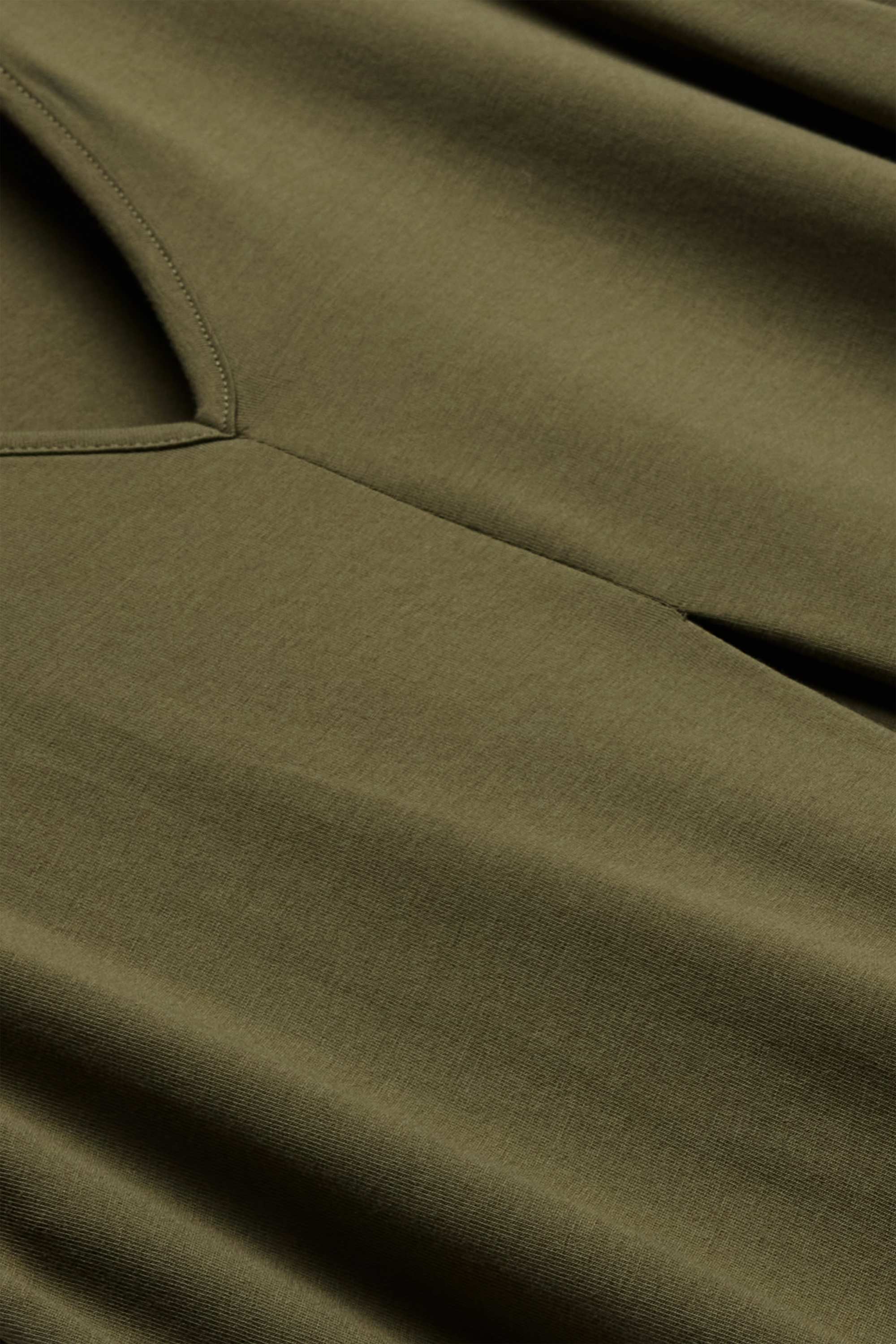 V-neck A-line dress khaki