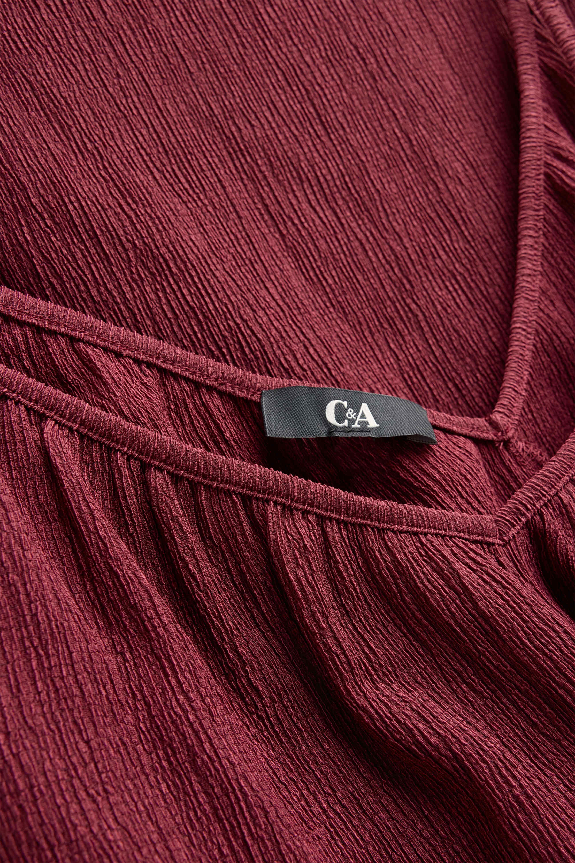 Jumpsuit with belt - textured dark red
