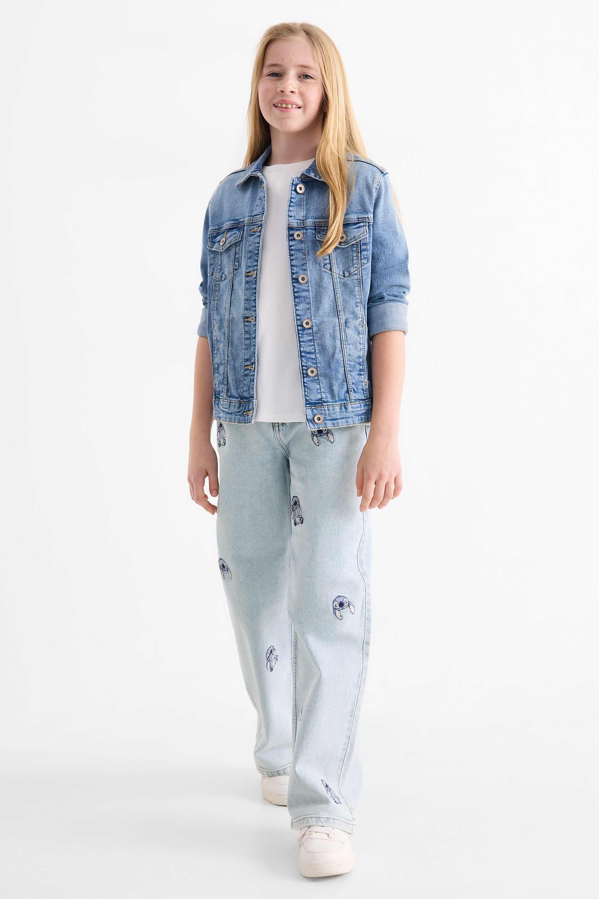 Lilo & Stitch - wide leg jeans denim-light blue