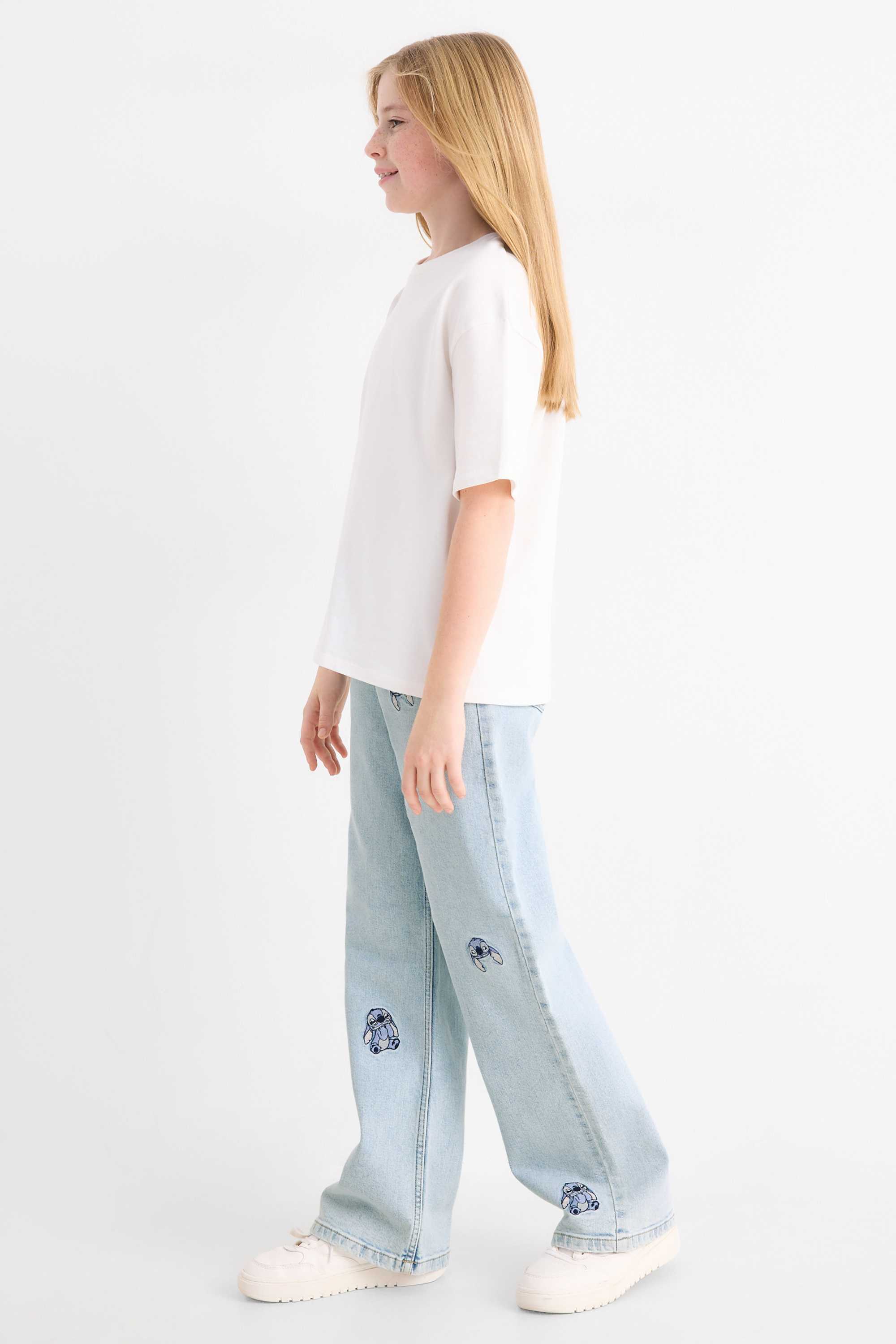 Lilo & Stitch - wide leg jeans denim-light blue