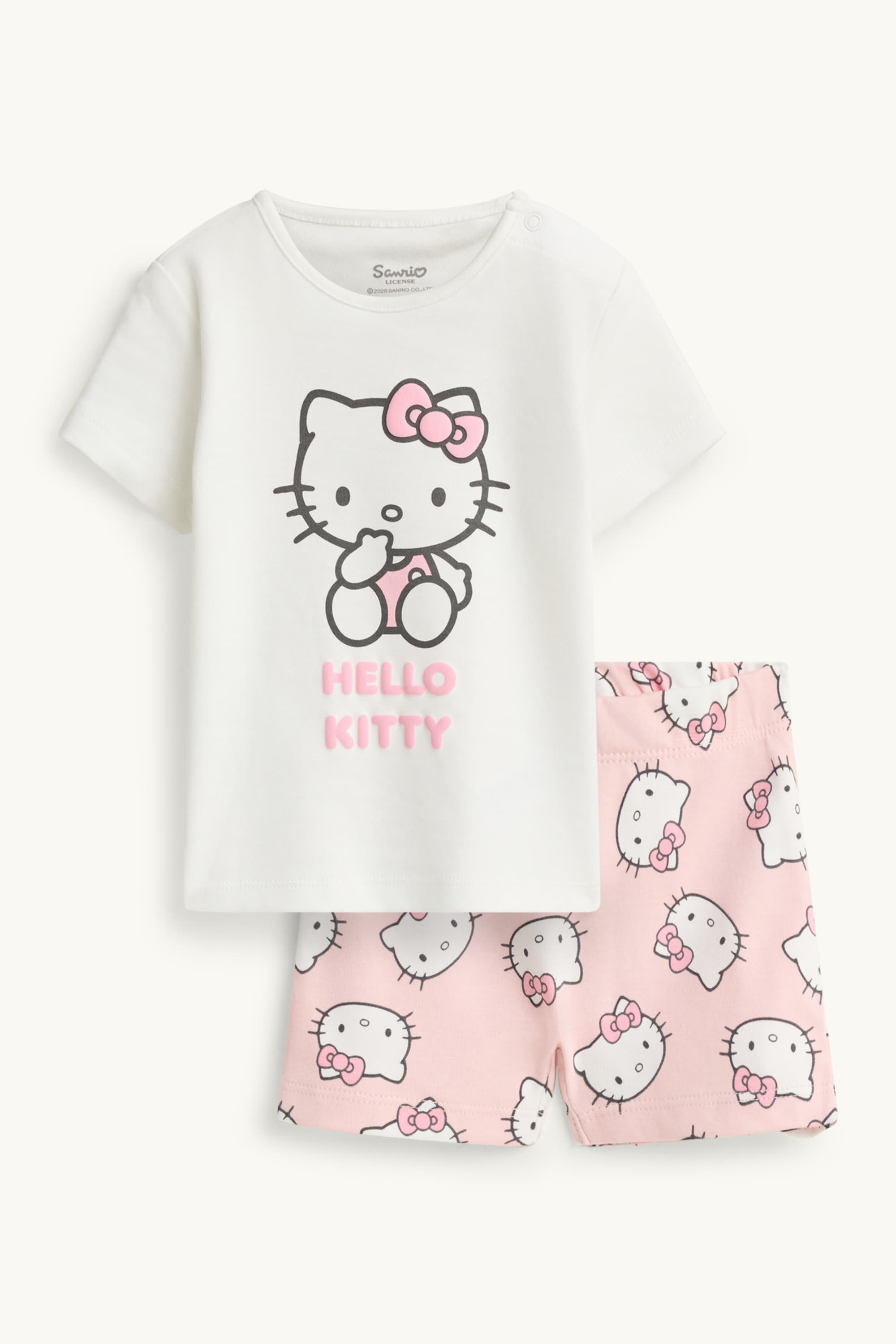 Hello Kitty - baby pyjamas - 2 piece white / rose