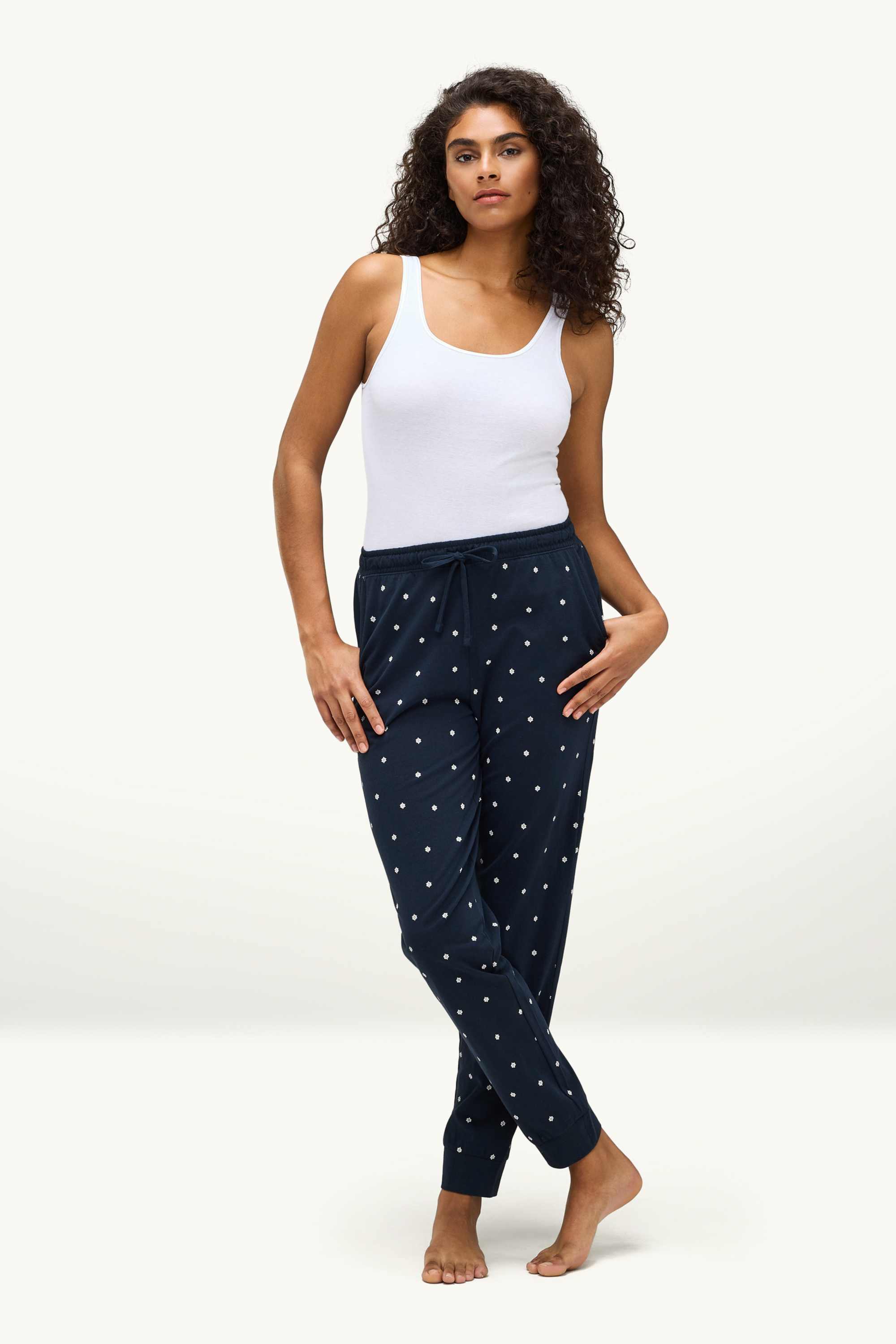 Pyjama bottoms - floral dark blue