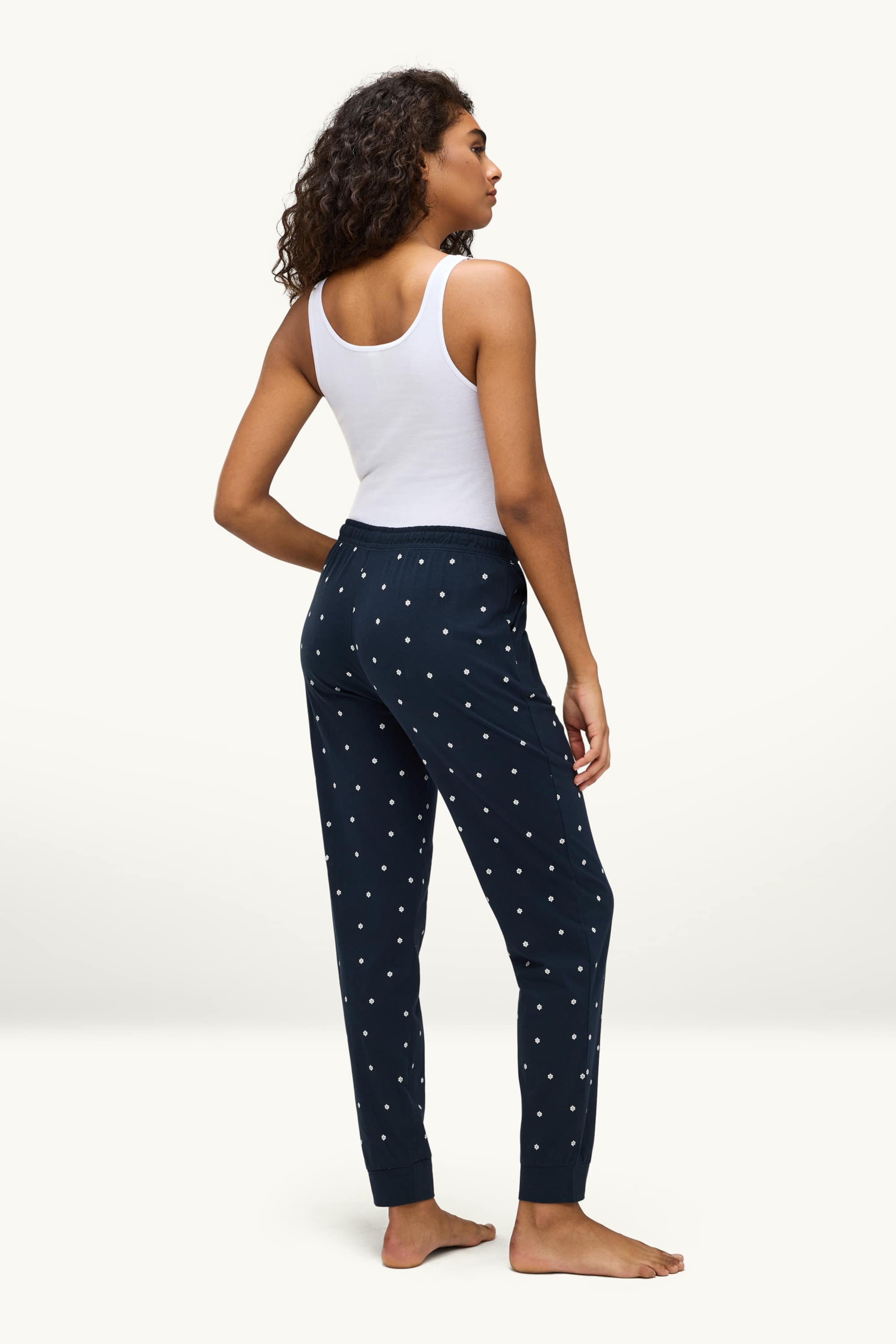 Pyjama bottoms - floral dark blue