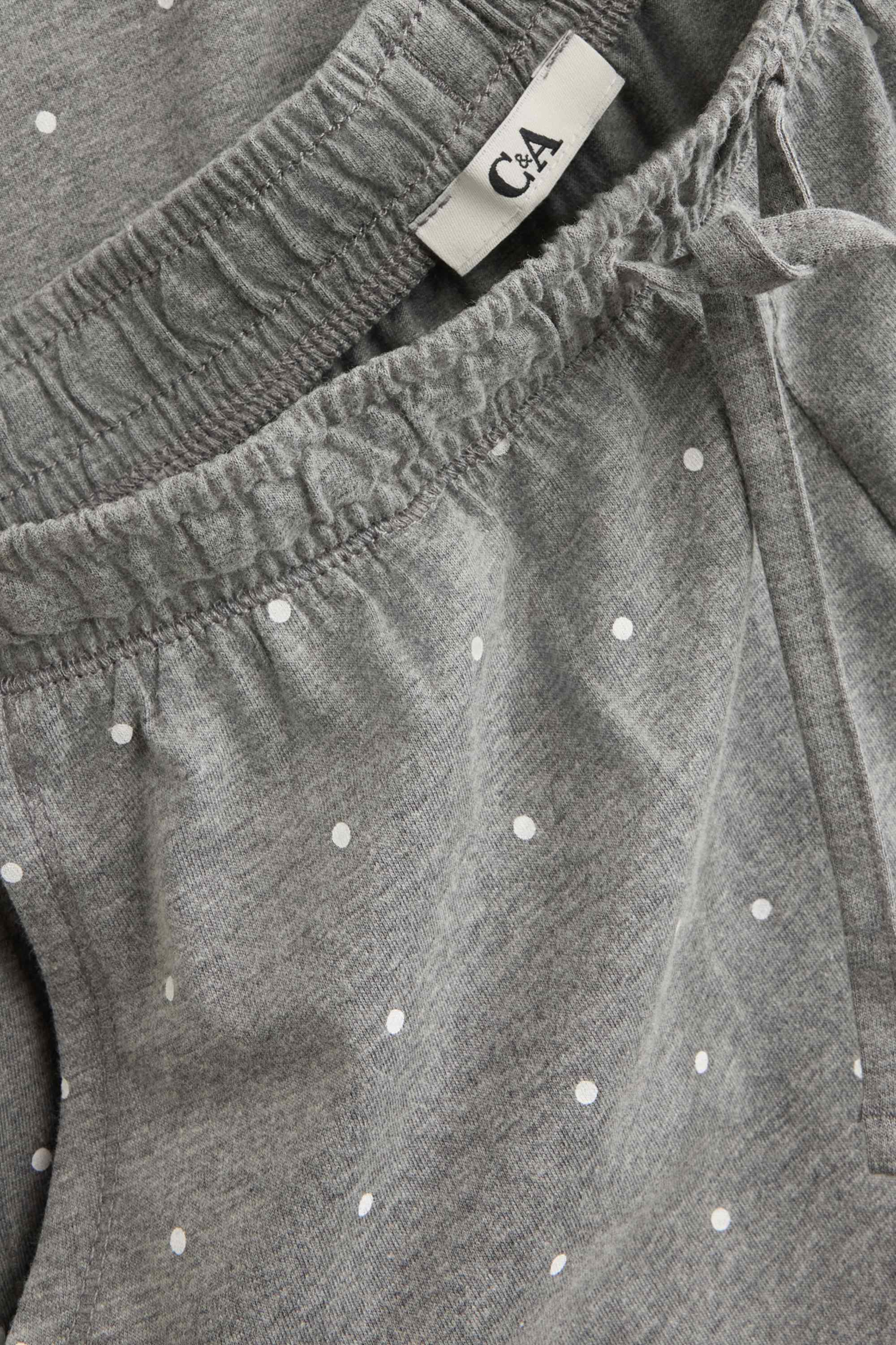 Pyjama bottoms - polka dot light gray