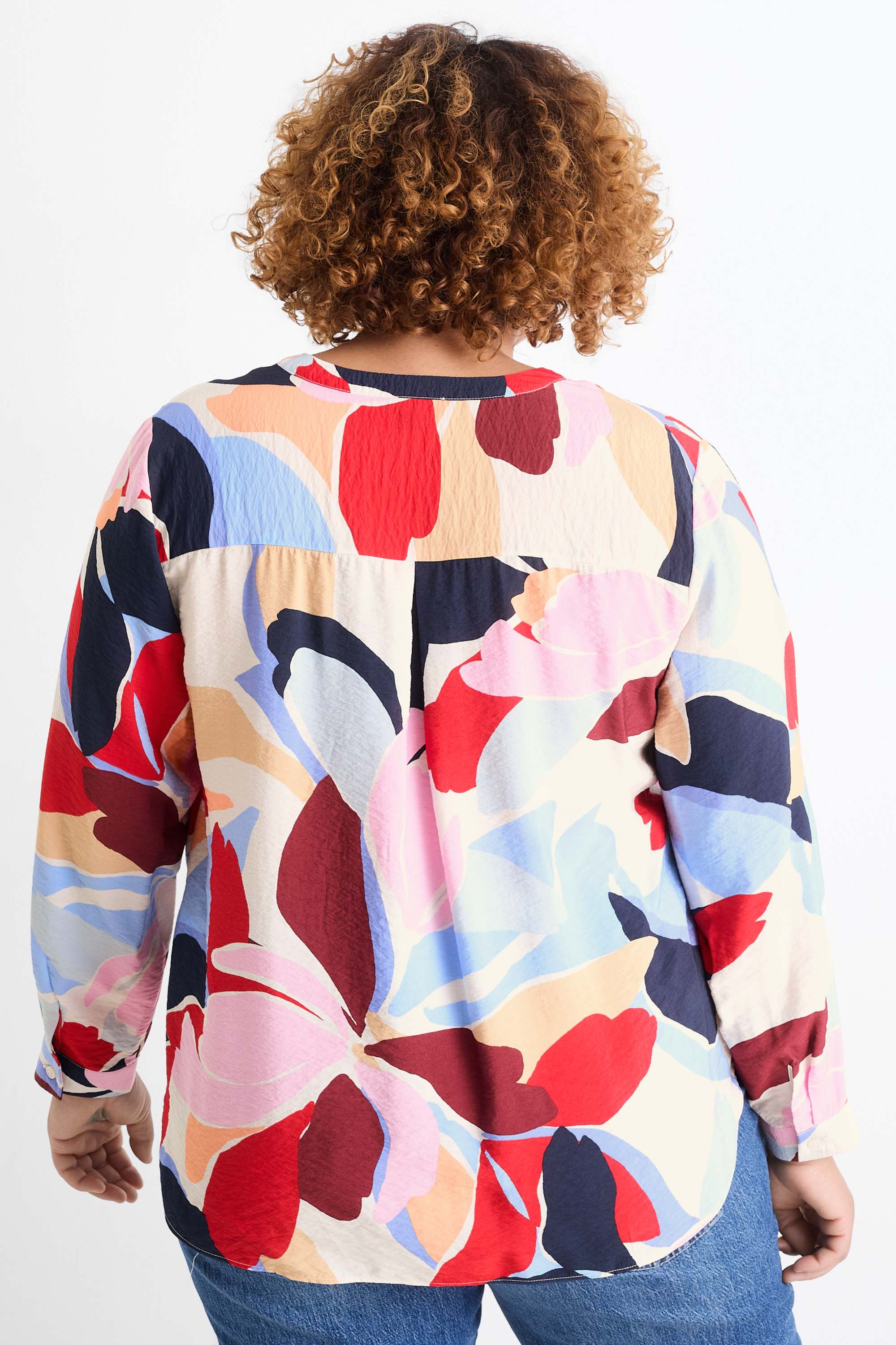 V-neck blouse - floral multicoloured