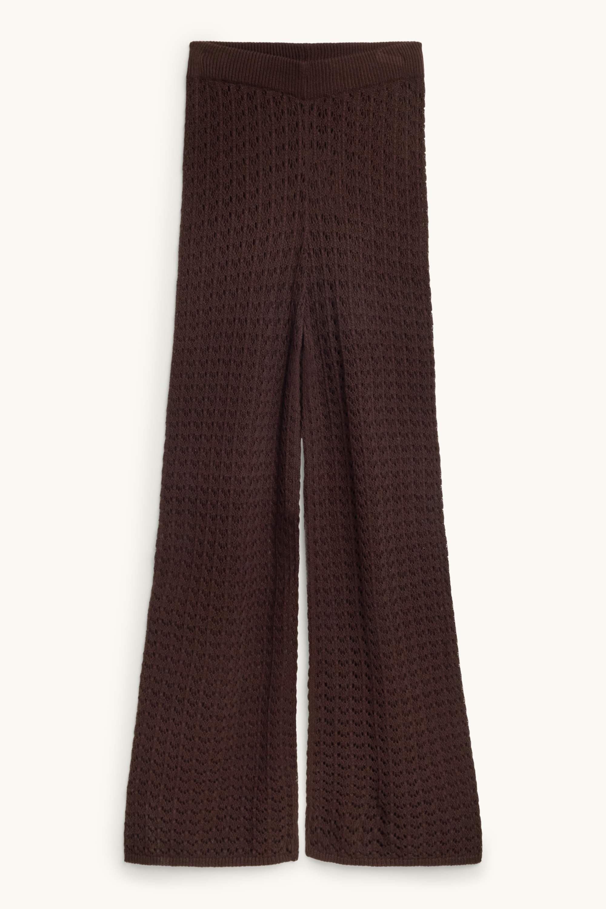 Beach trousers - mid-rise waist - palazzo brown