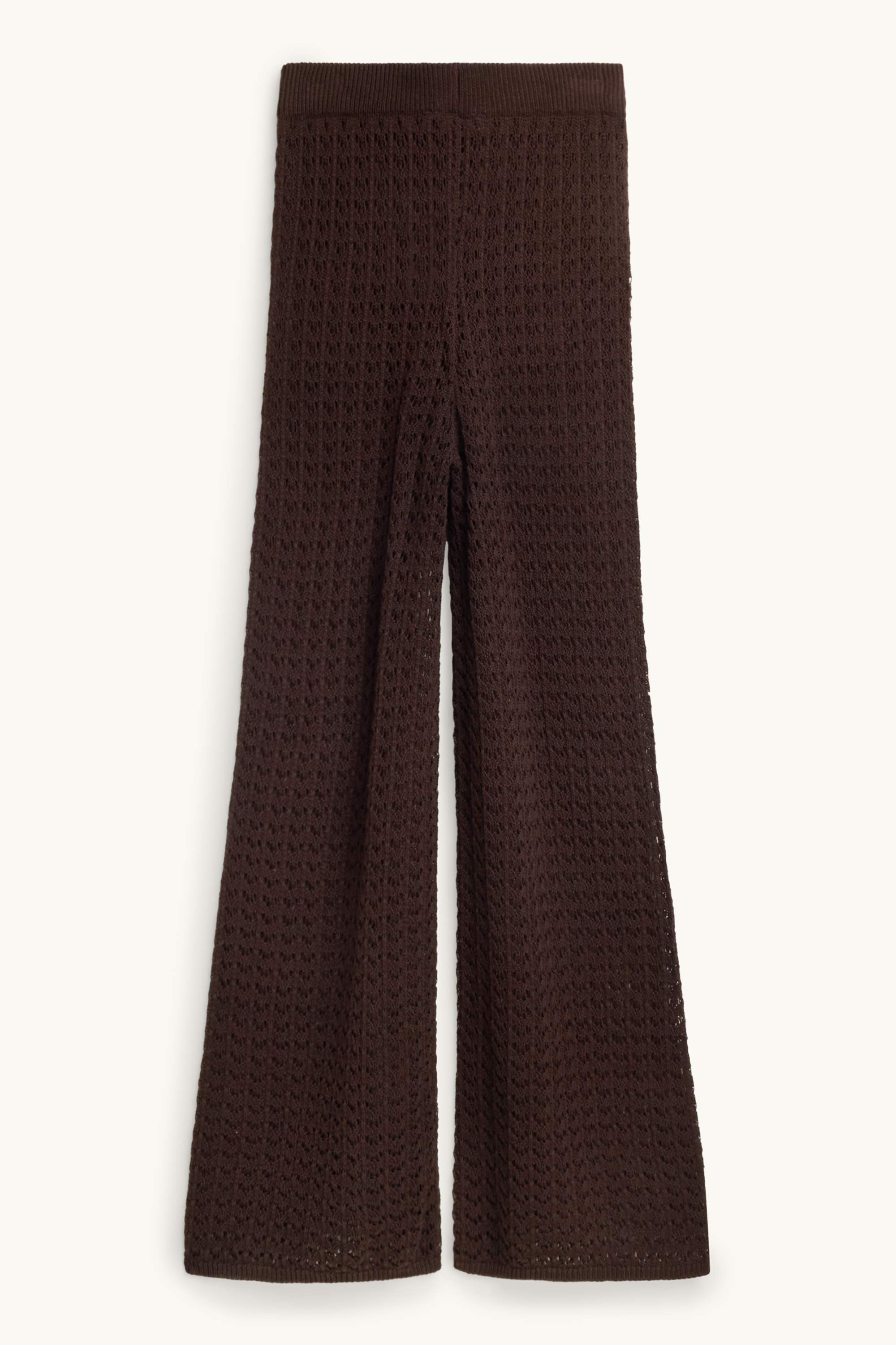 Beach trousers - mid-rise waist - palazzo brown