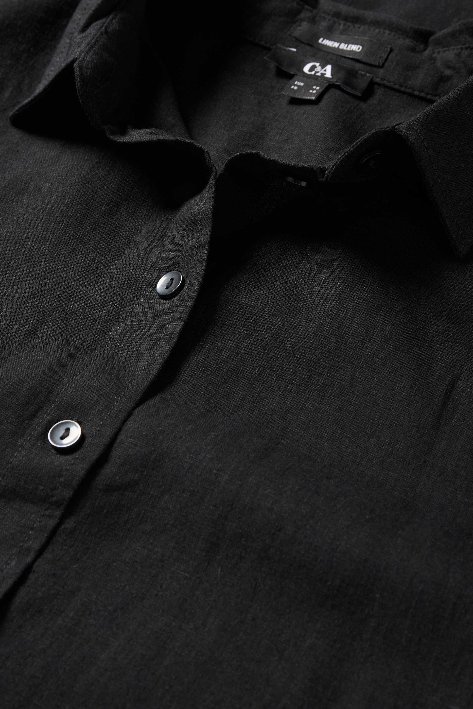 Shirt blouse - linen blend black