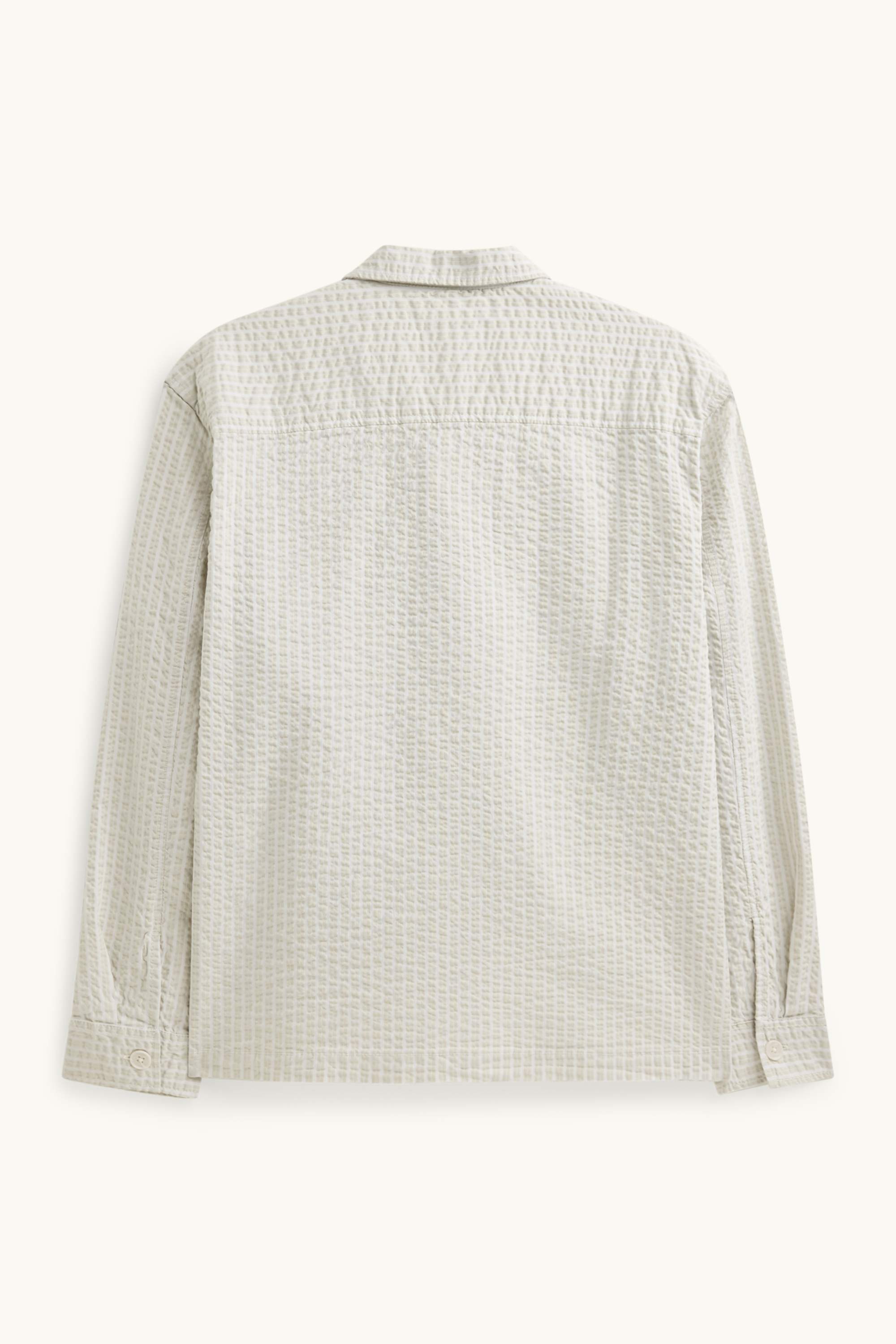 Shirt - relaxed fit - kent collar - textured cremewhite