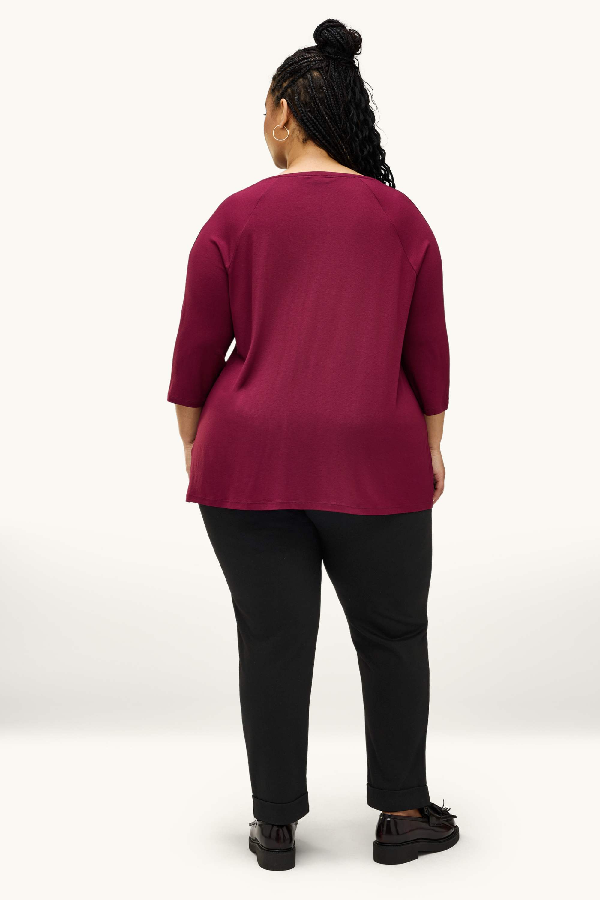 Cloth trousers - mid-rise waist - tapered fit black