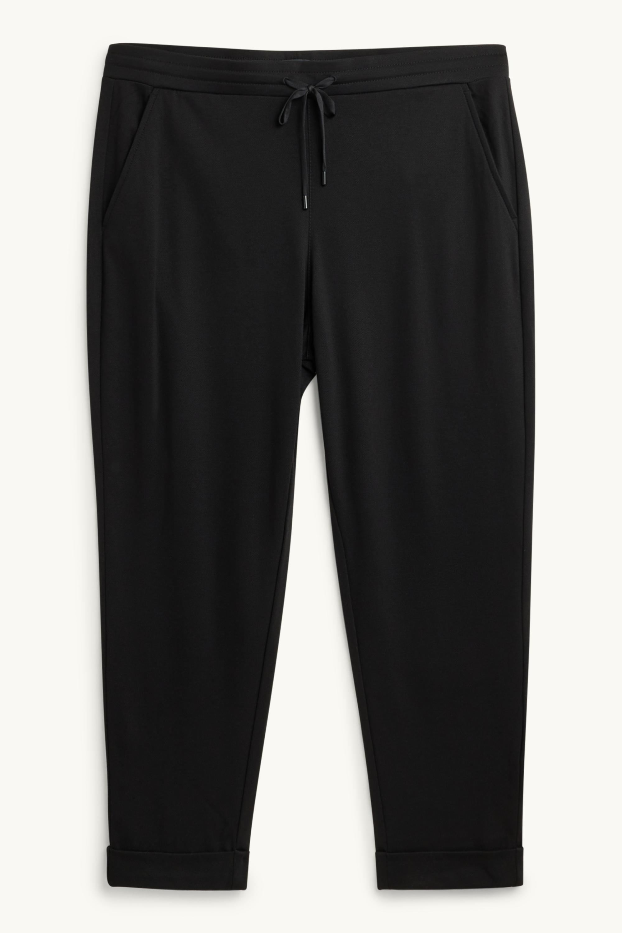 Cloth trousers - mid-rise waist - tapered fit black