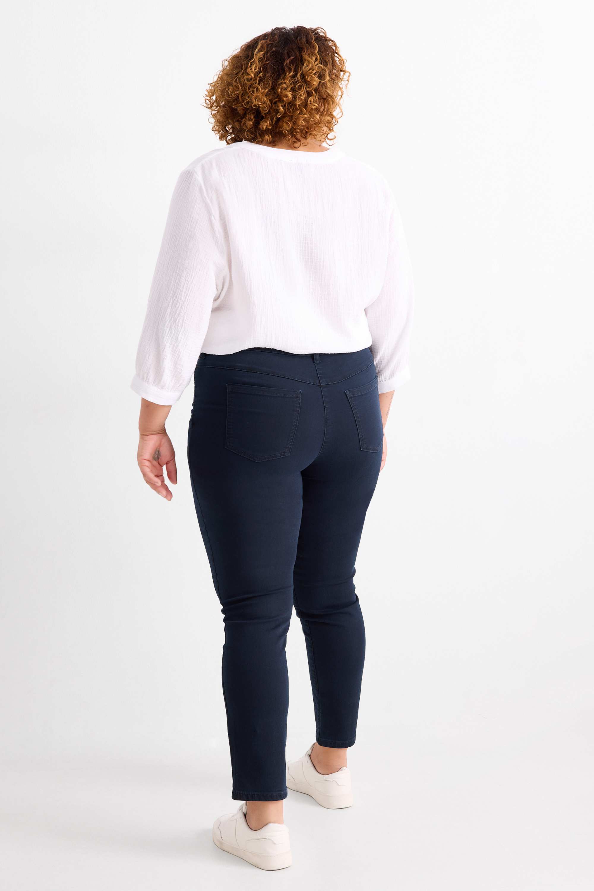 Slim jeans - mid-rise waist dark blue
