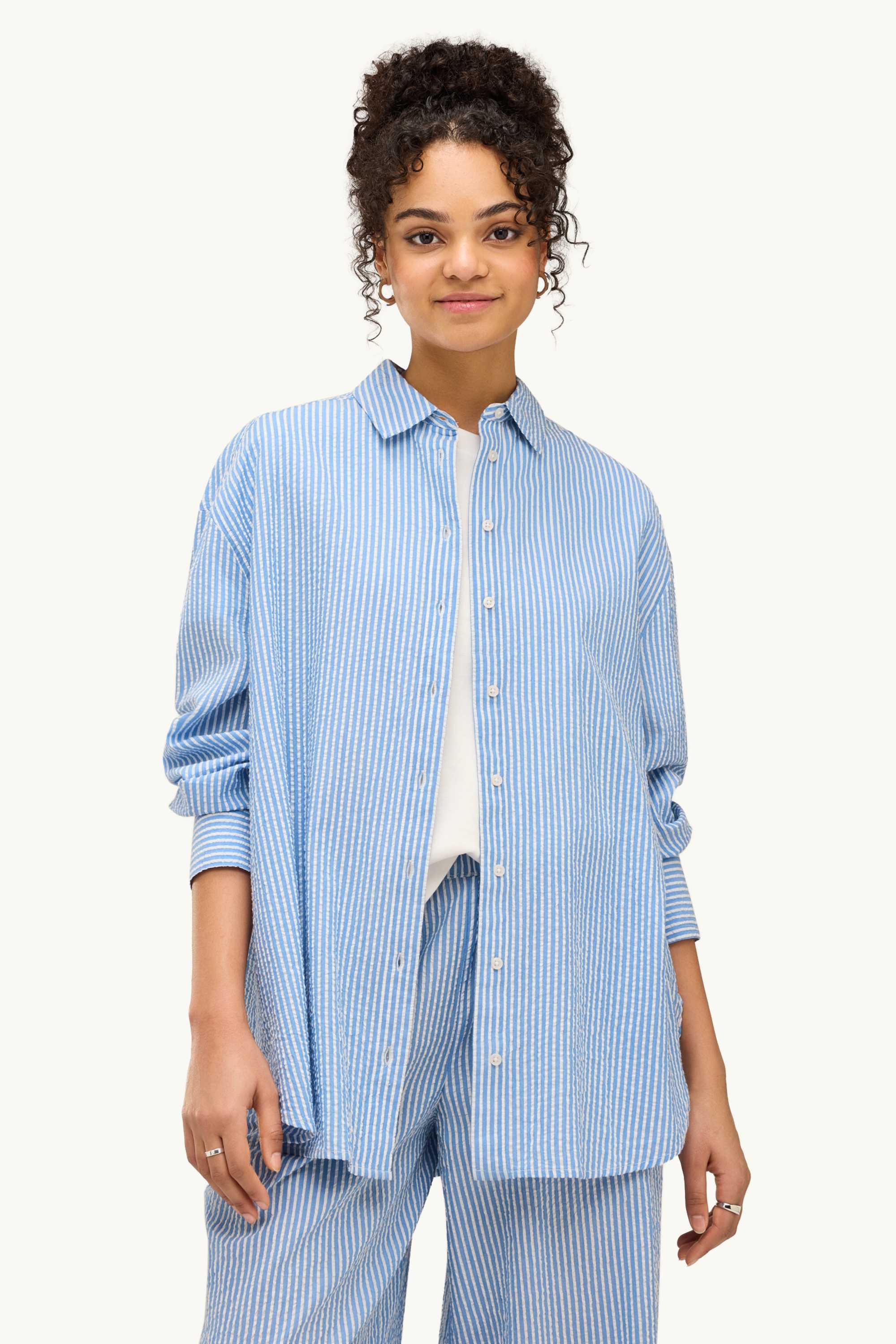 Shirt blouse - striped blue