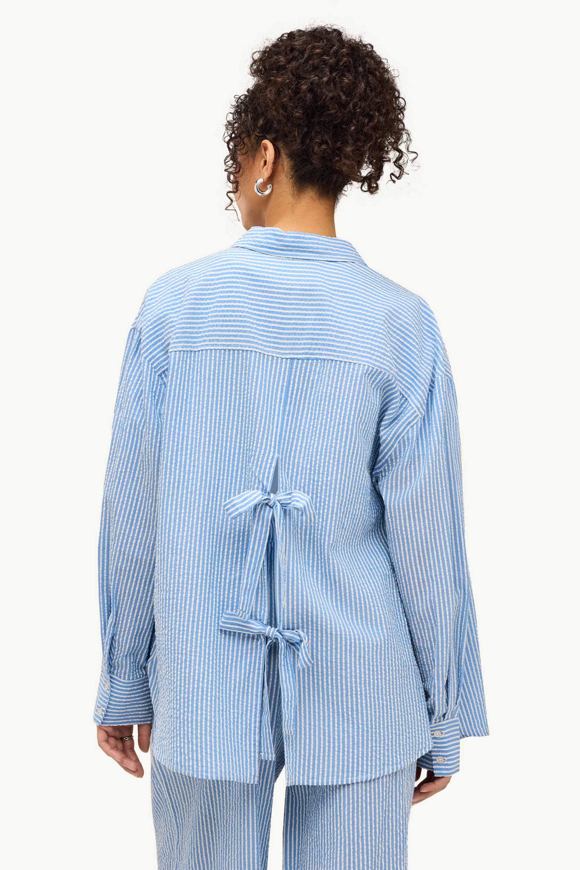 Shirt blouse - striped blue