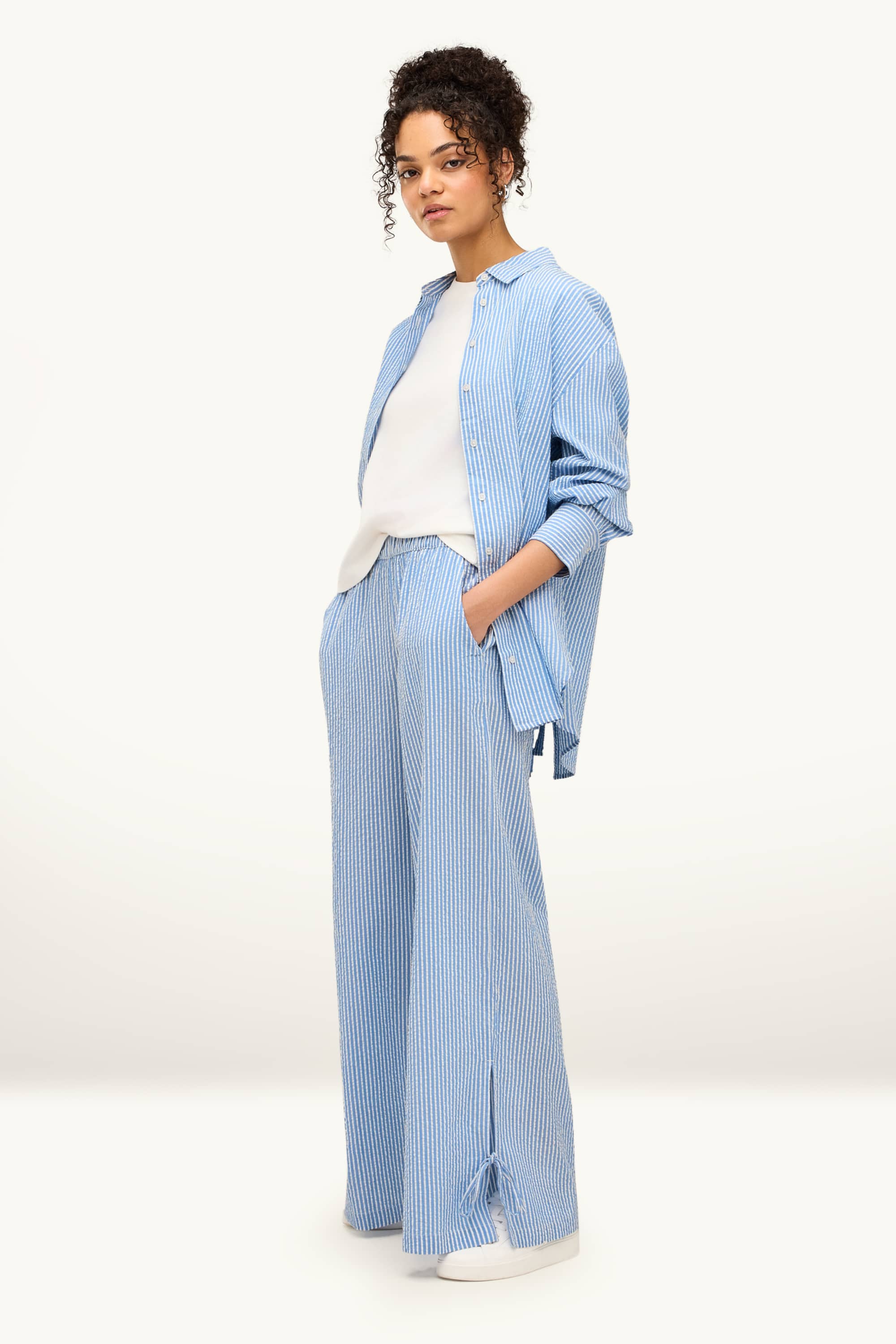Shirt blouse - striped blue