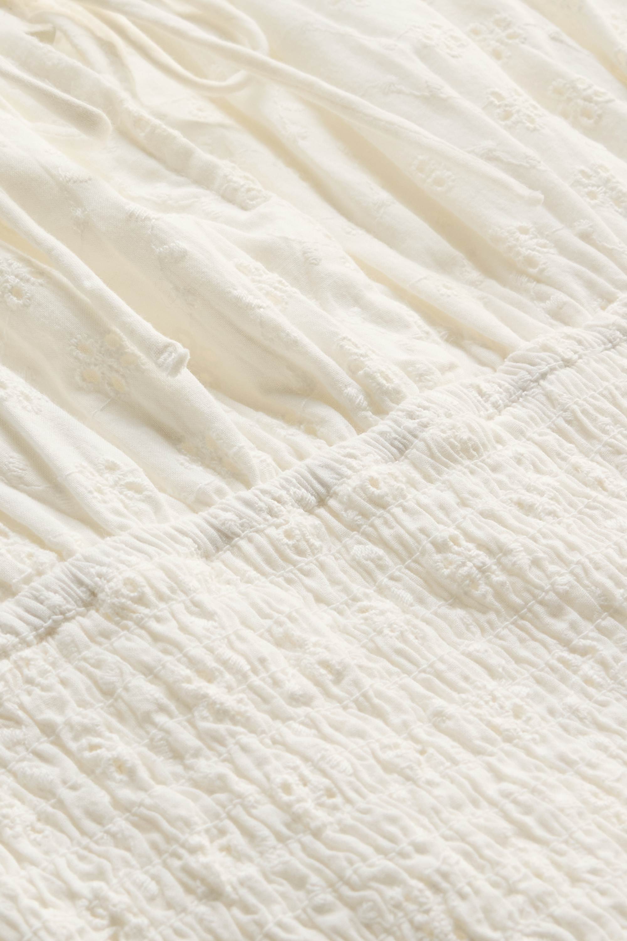 Cropped blouse - broderie anglaise white
