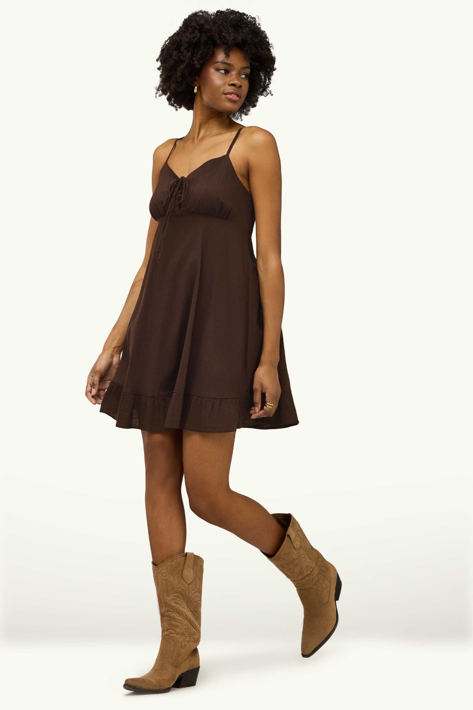 Empire dress brown
