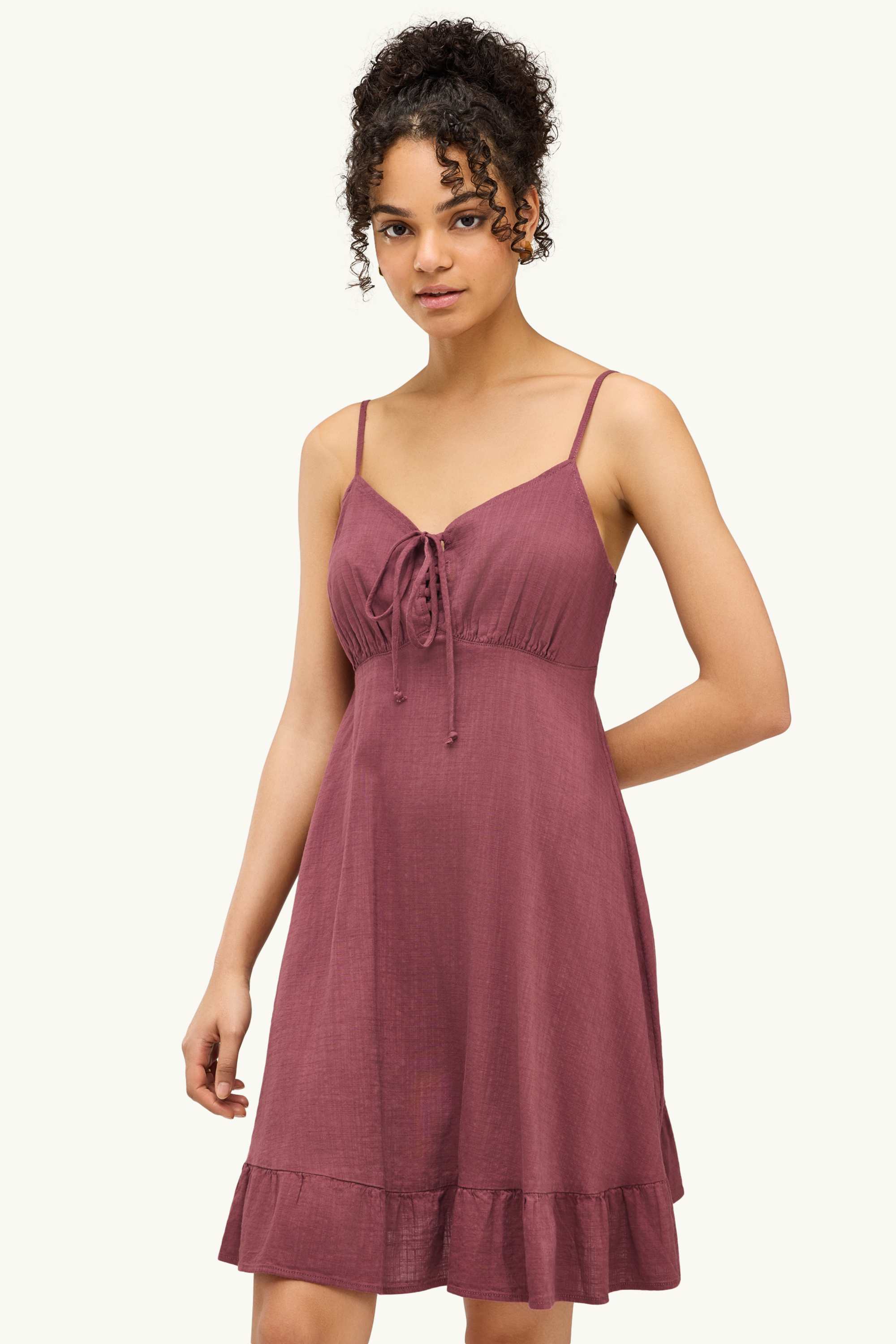 Empire dress dark rose