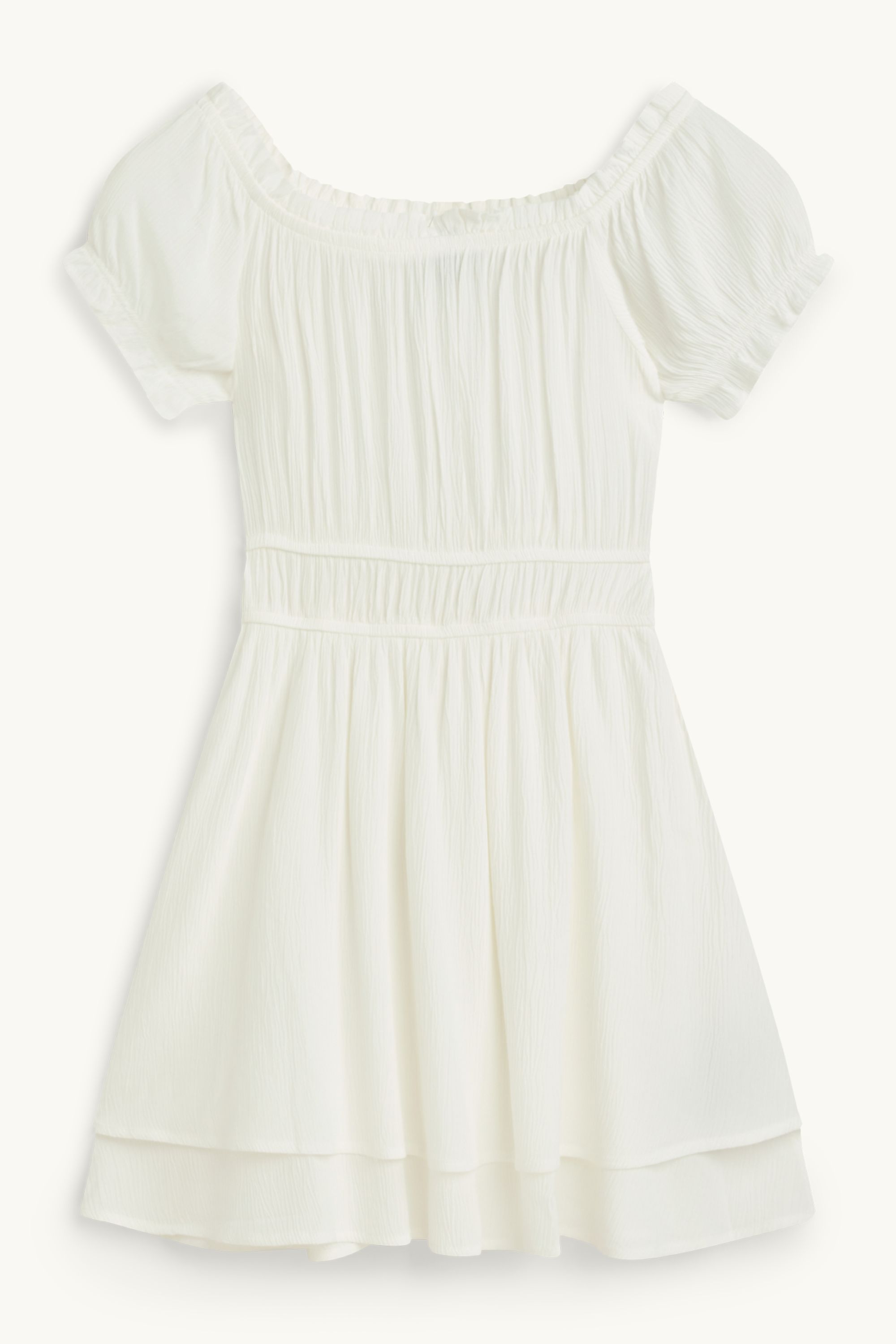 Fit & flare dress - textured white