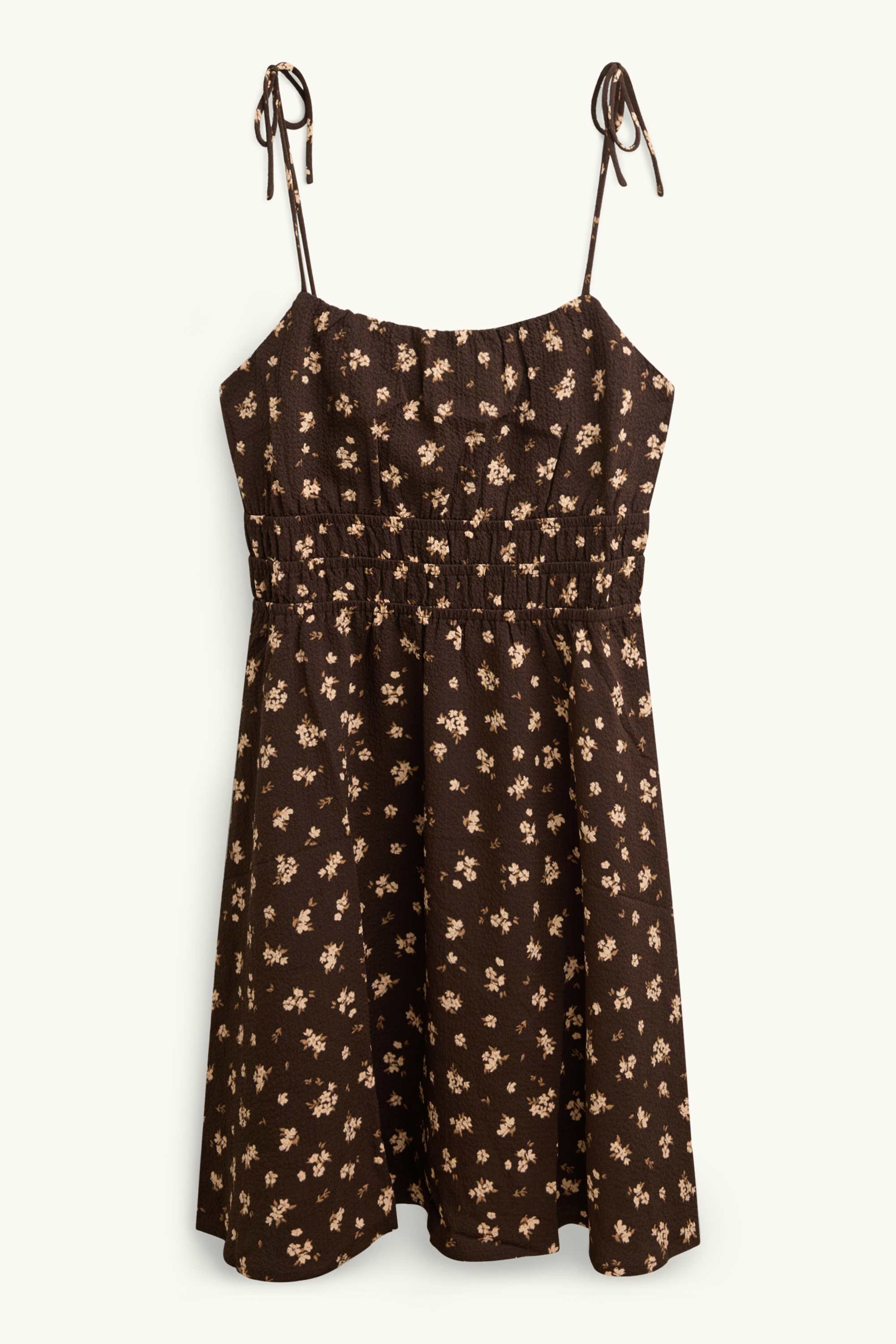 Dress - floral brown