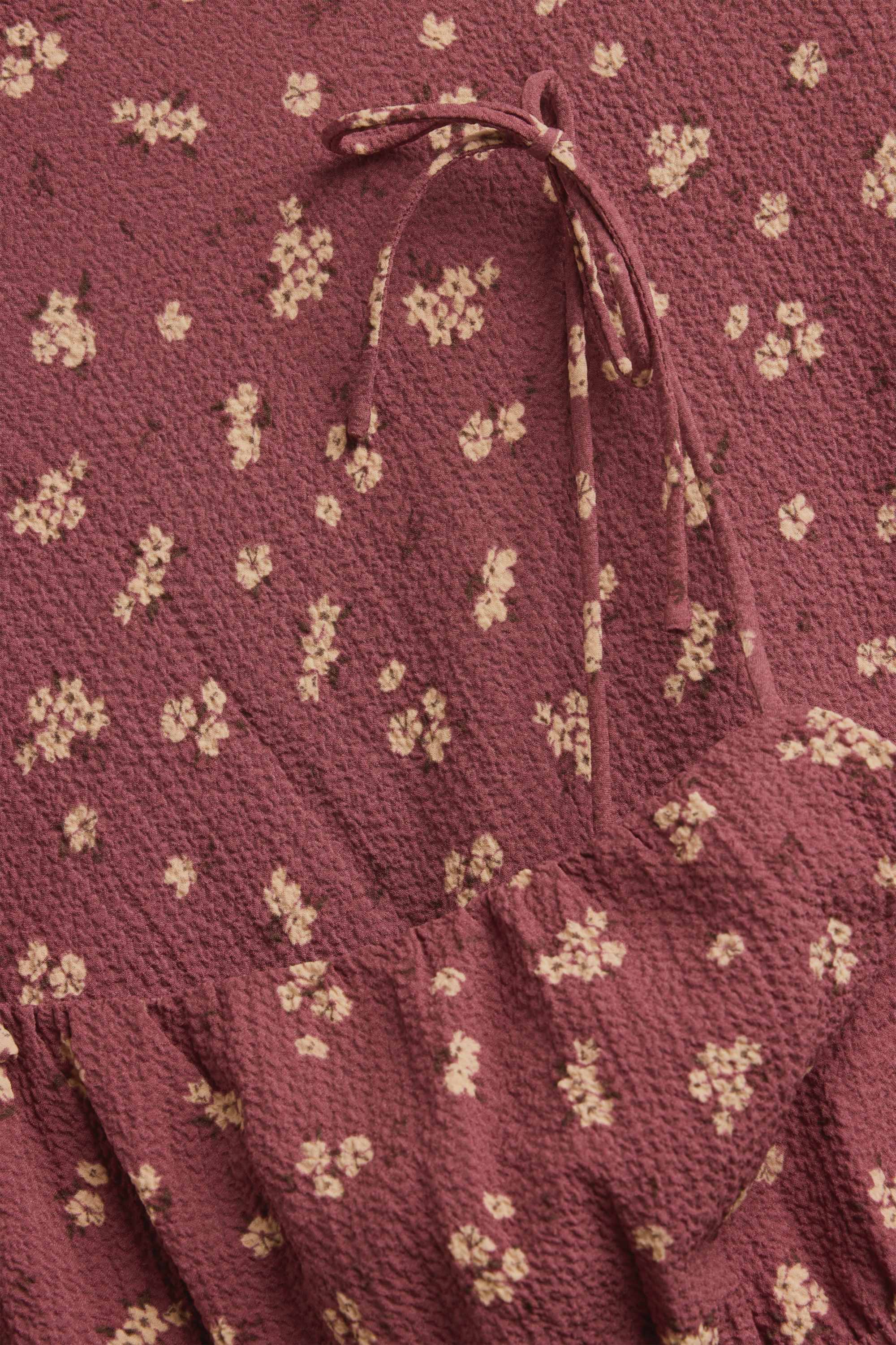 Dress - floral dark red