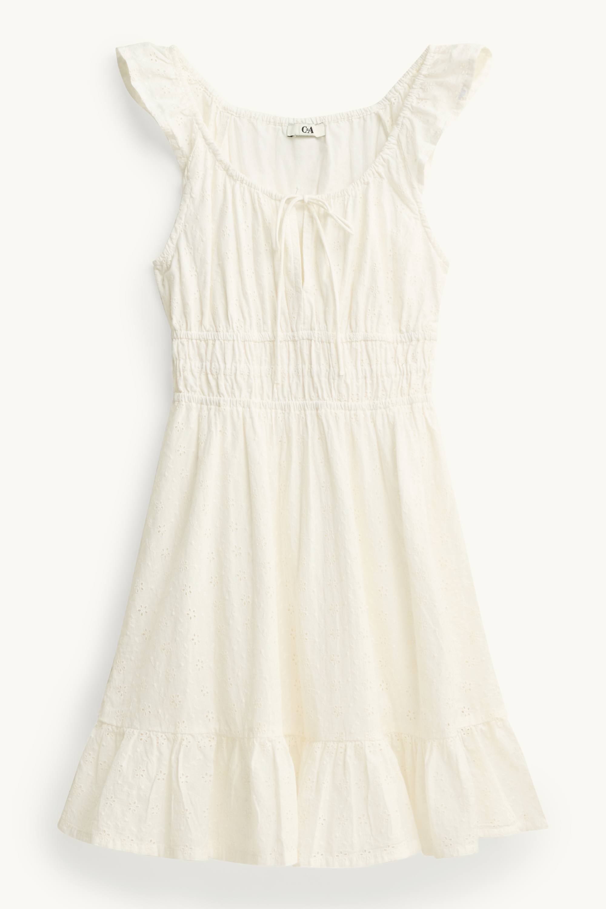 Dress - broderie anglaise cremewhite