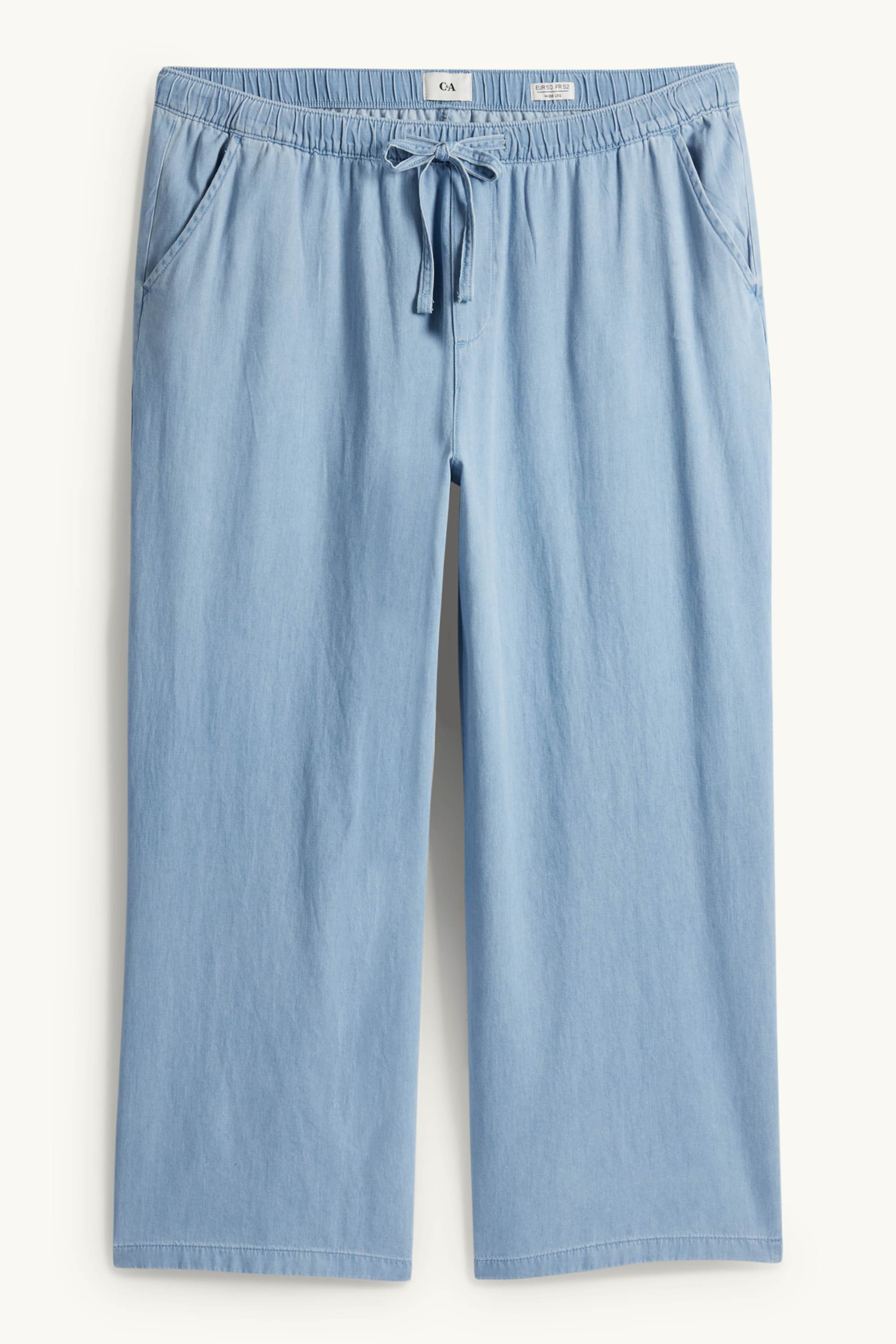 Wide leg jeans - high waist light blue