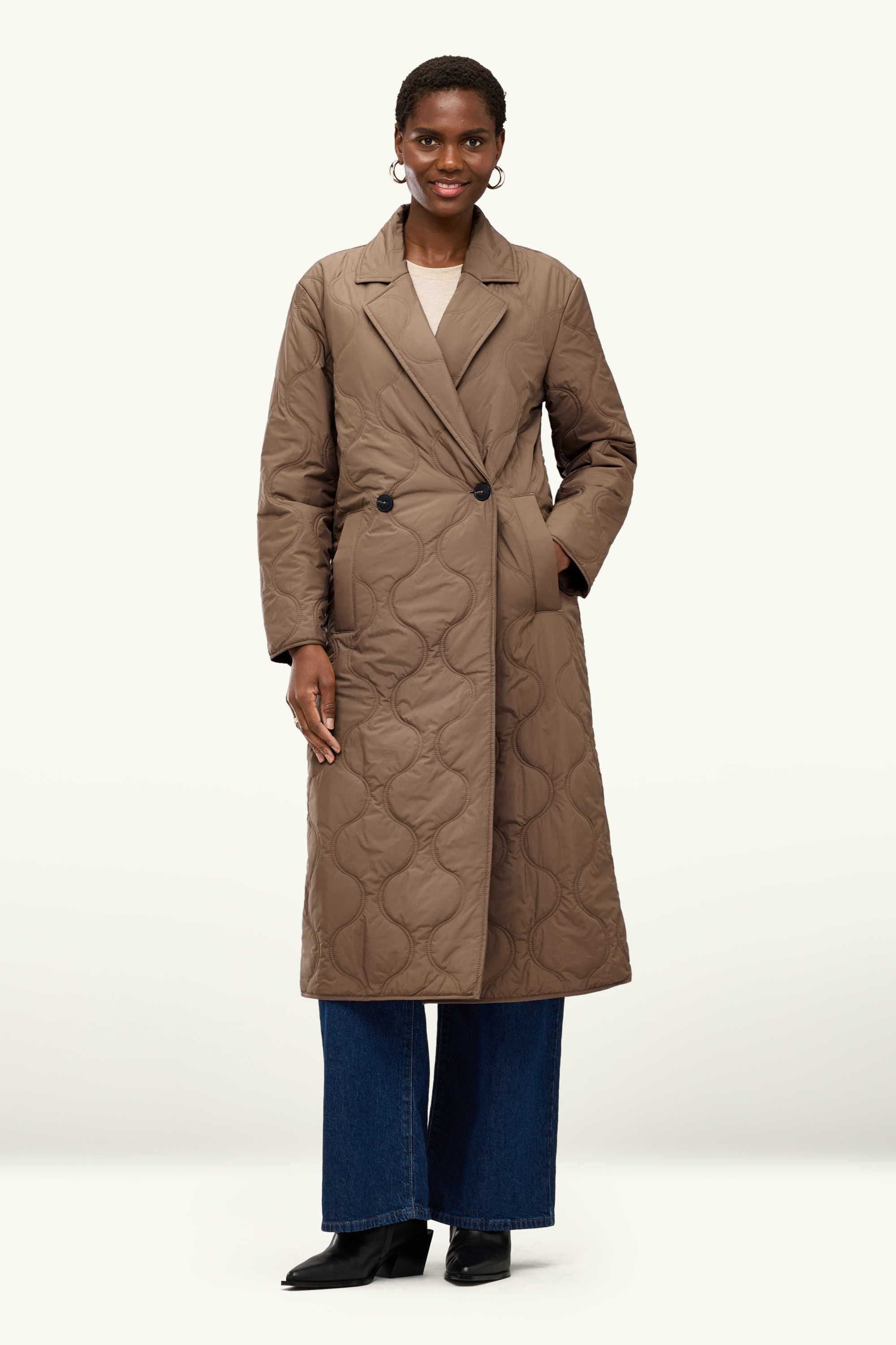 Quilted coat brown