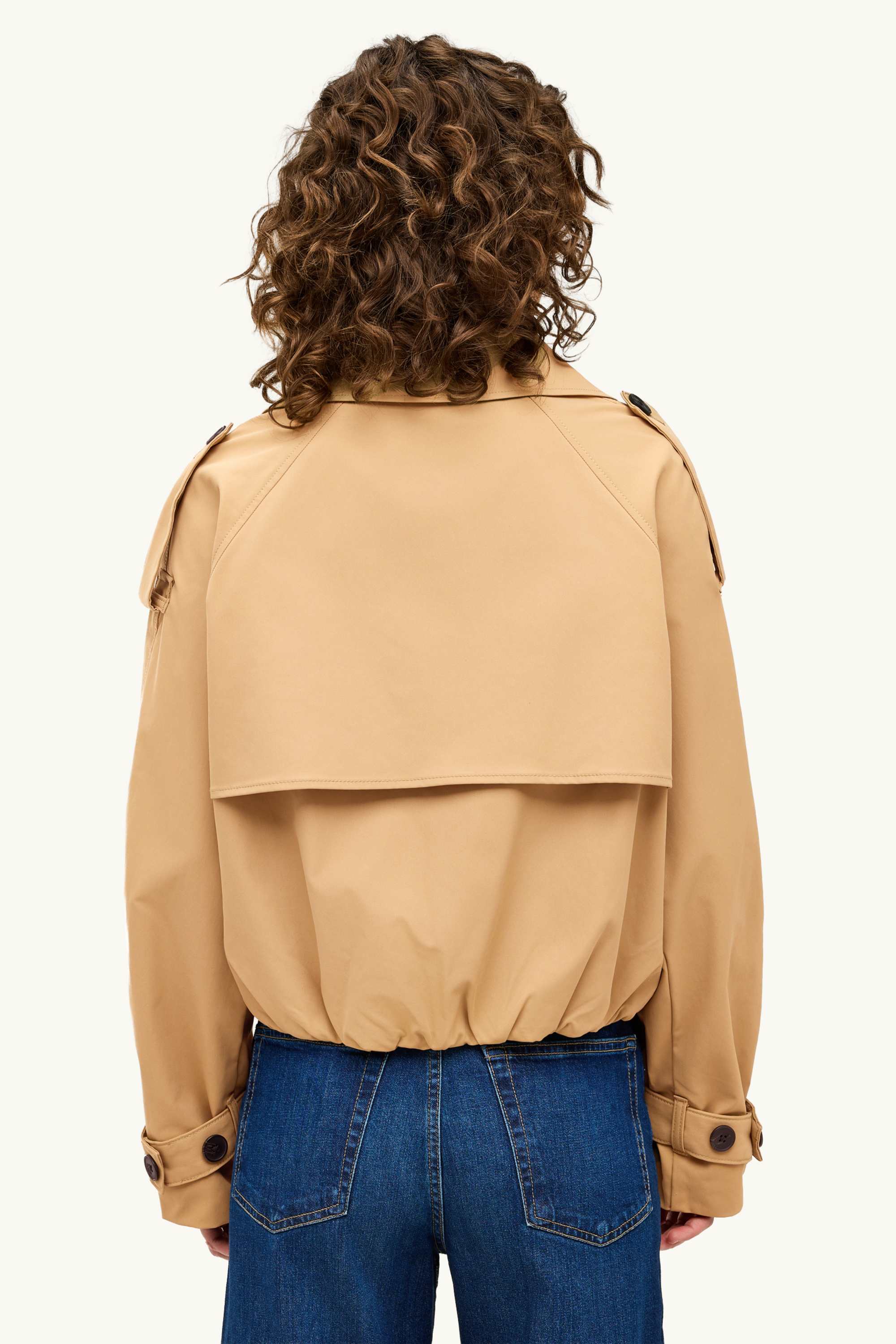 Cropped trench coat beige