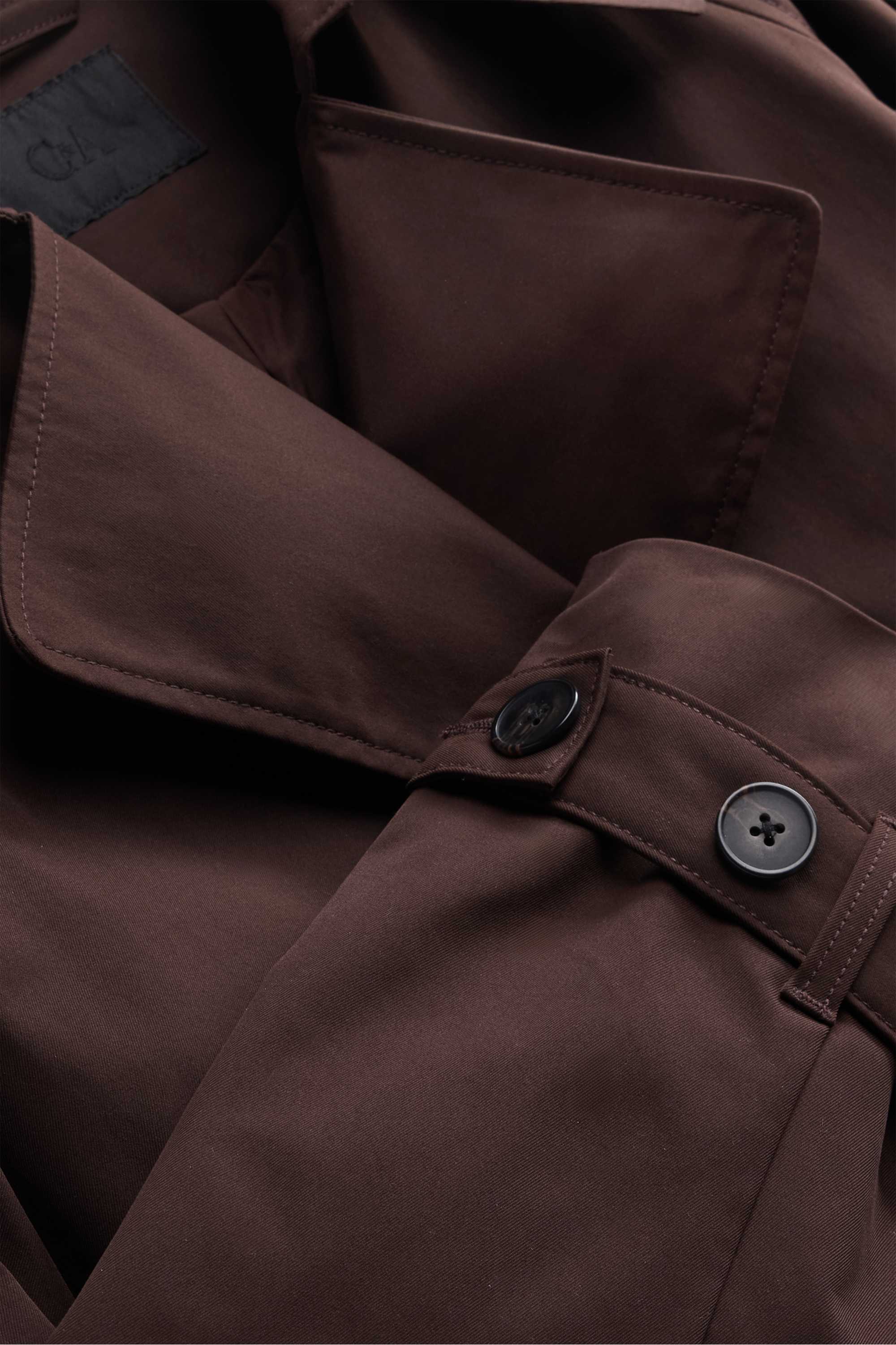 Cropped trench coat dark brown