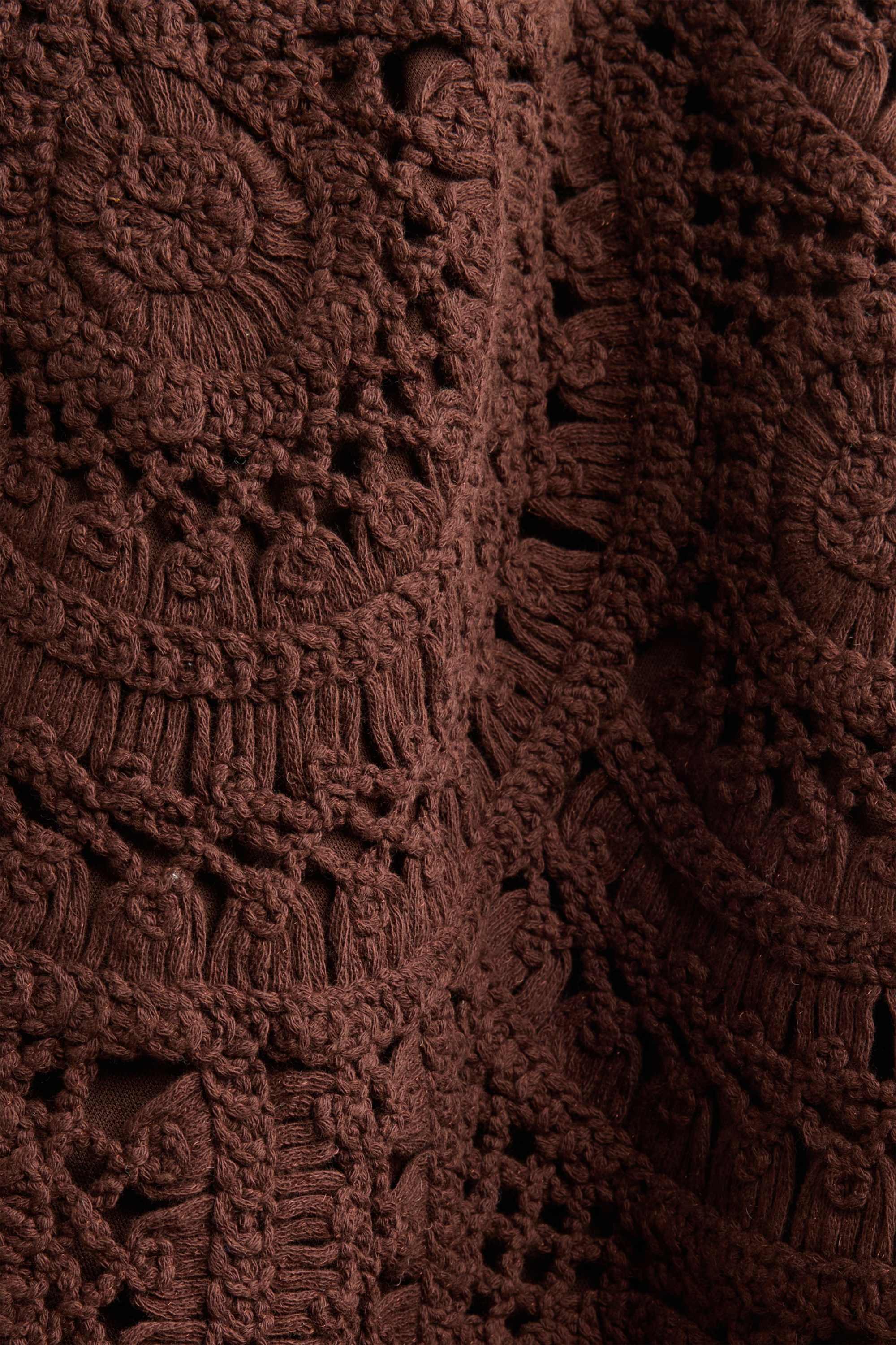 Crocheted miniskirt - textured dark brown
