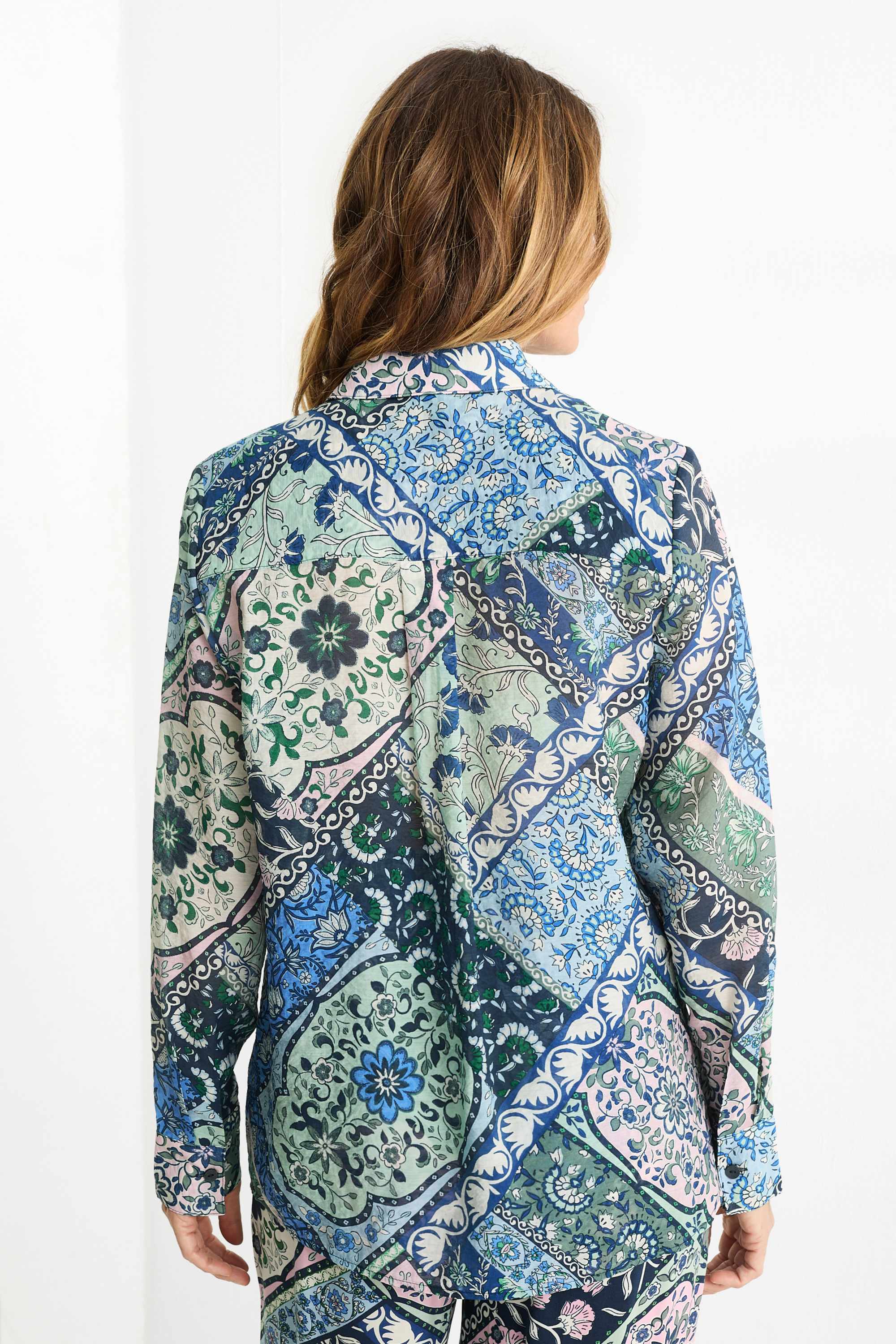 Shirt blouse - patterned dark blue