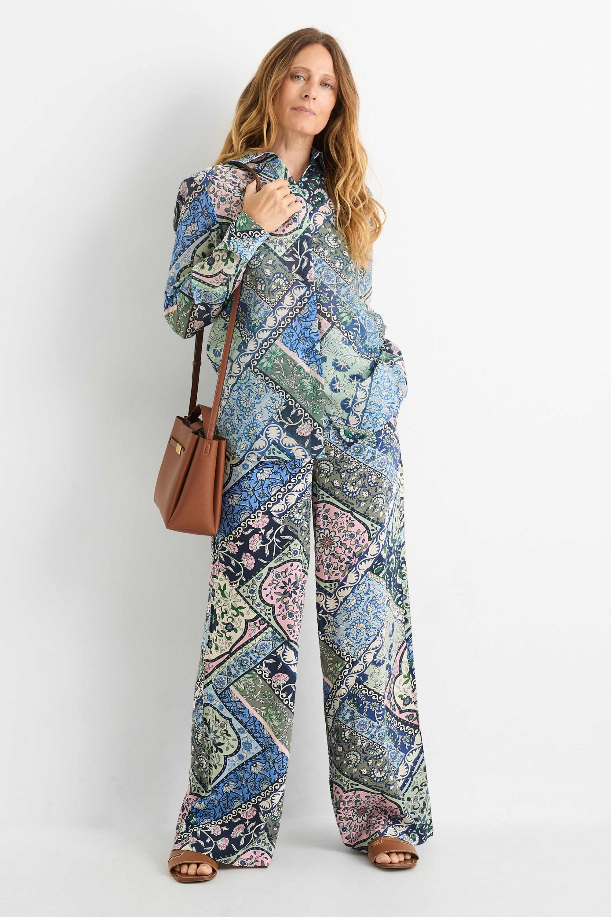 Shirt blouse - patterned dark blue