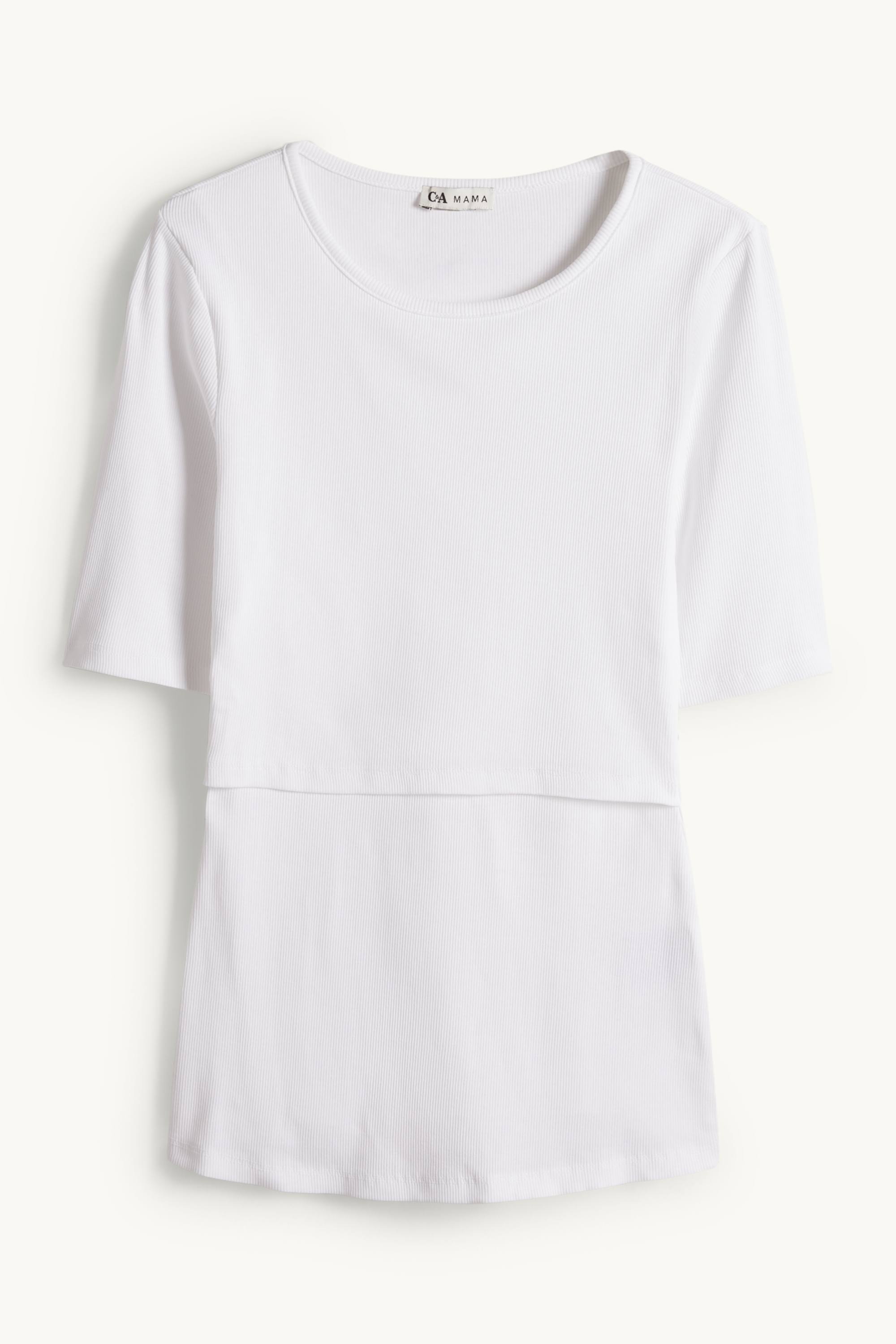 Nursing T-shirt - slim fit - ribbed white