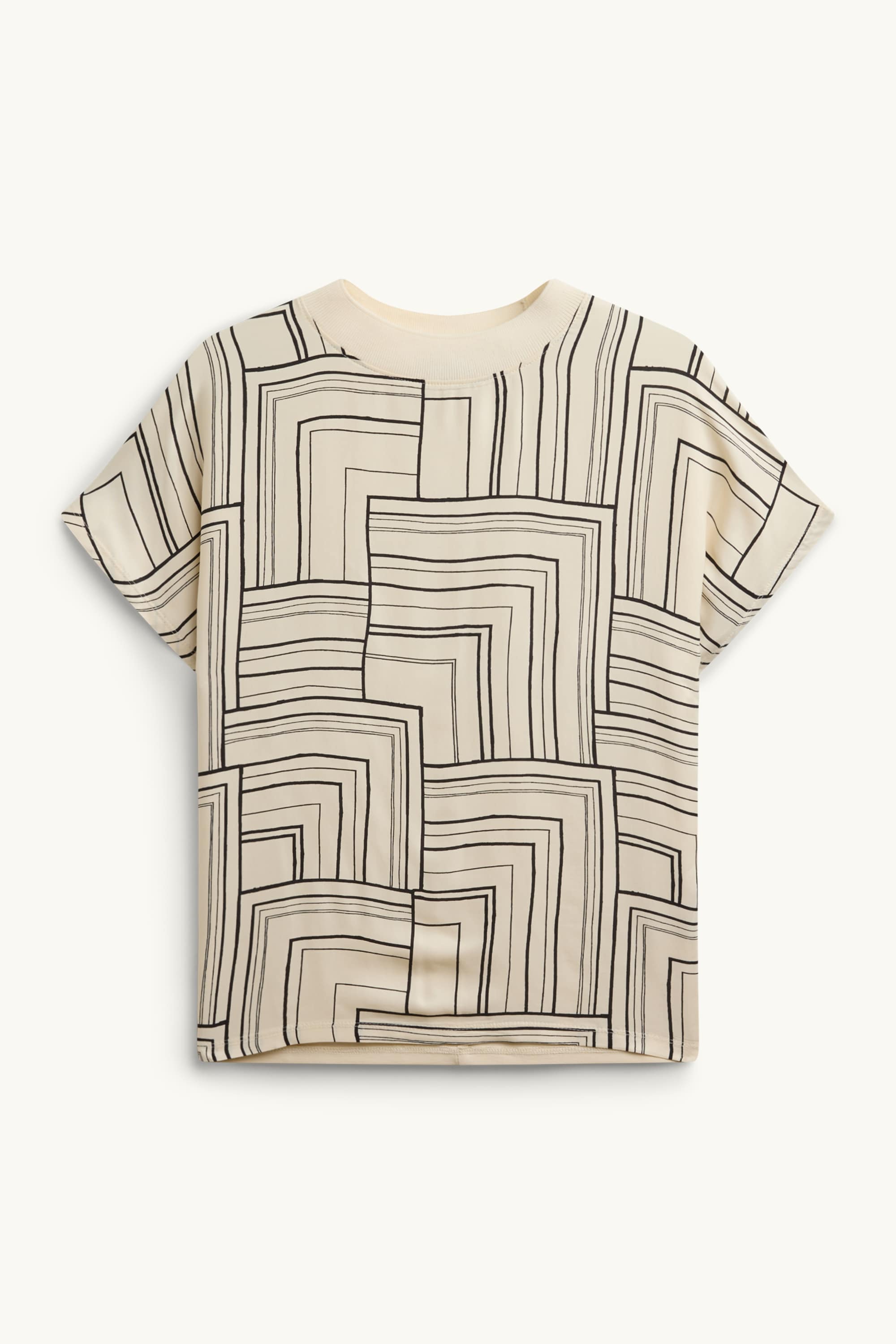 T-shirt - regular fit - patterned creme