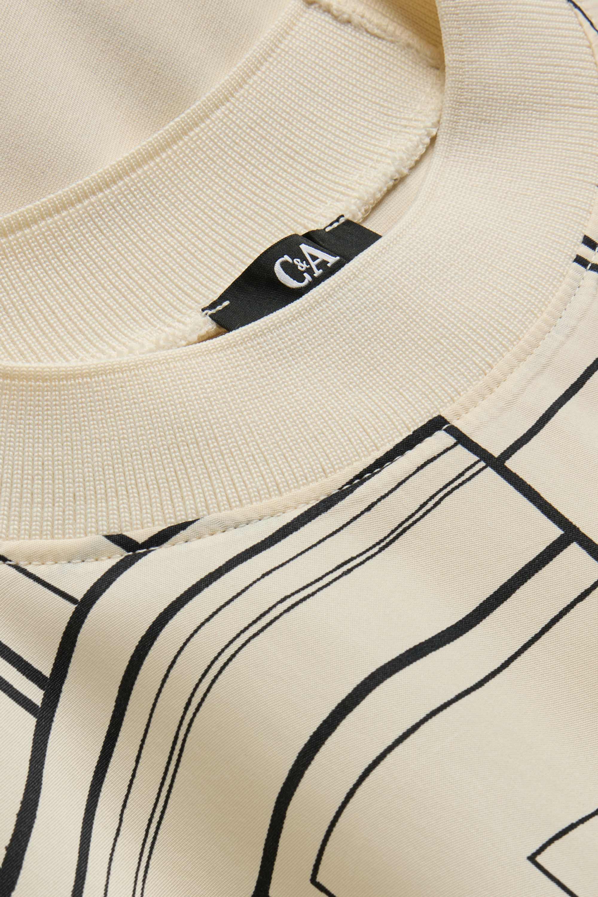 T-shirt - regular fit - patterned creme