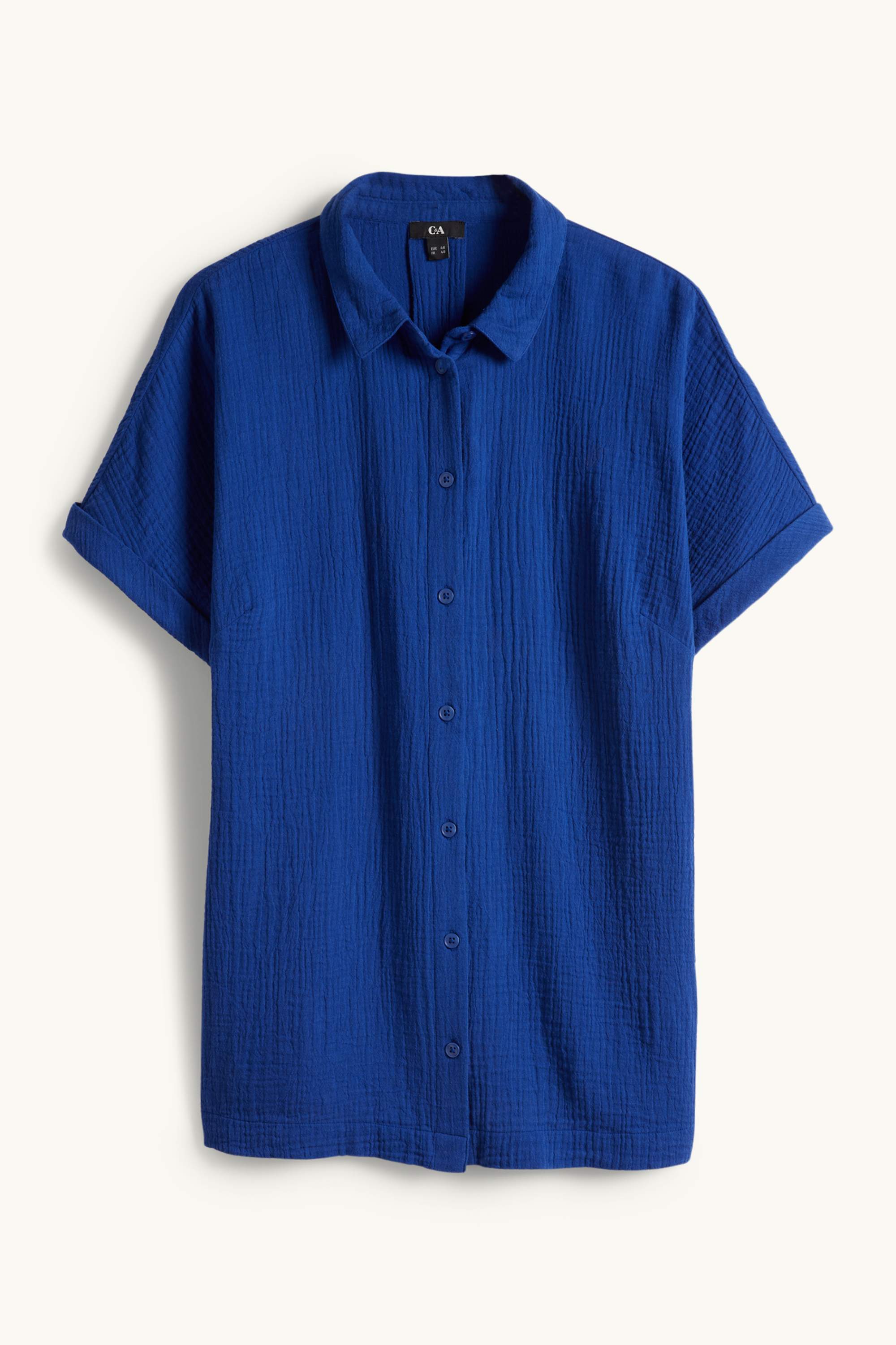 Cheesecloth blouse dark blue