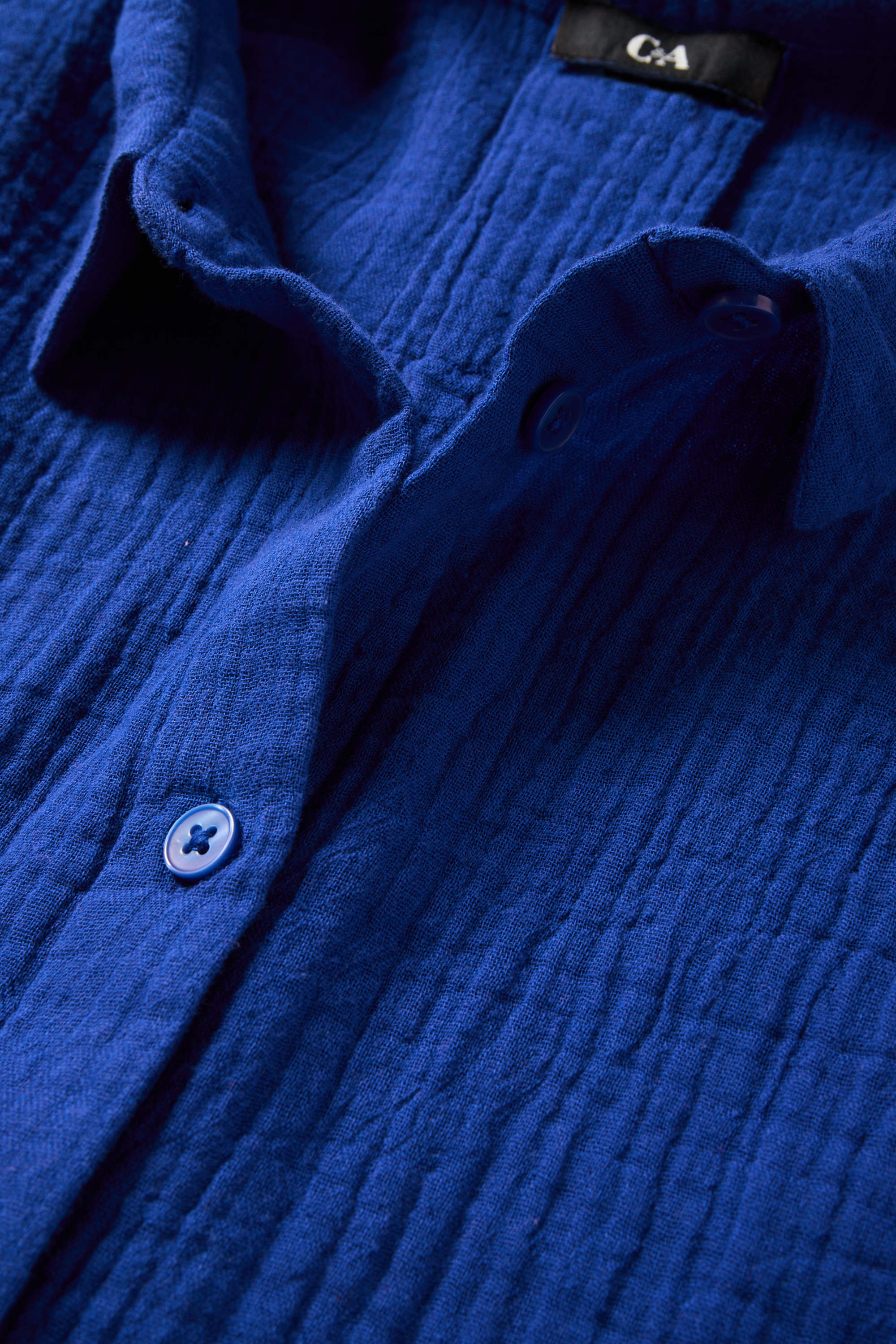 Cheesecloth blouse dark blue